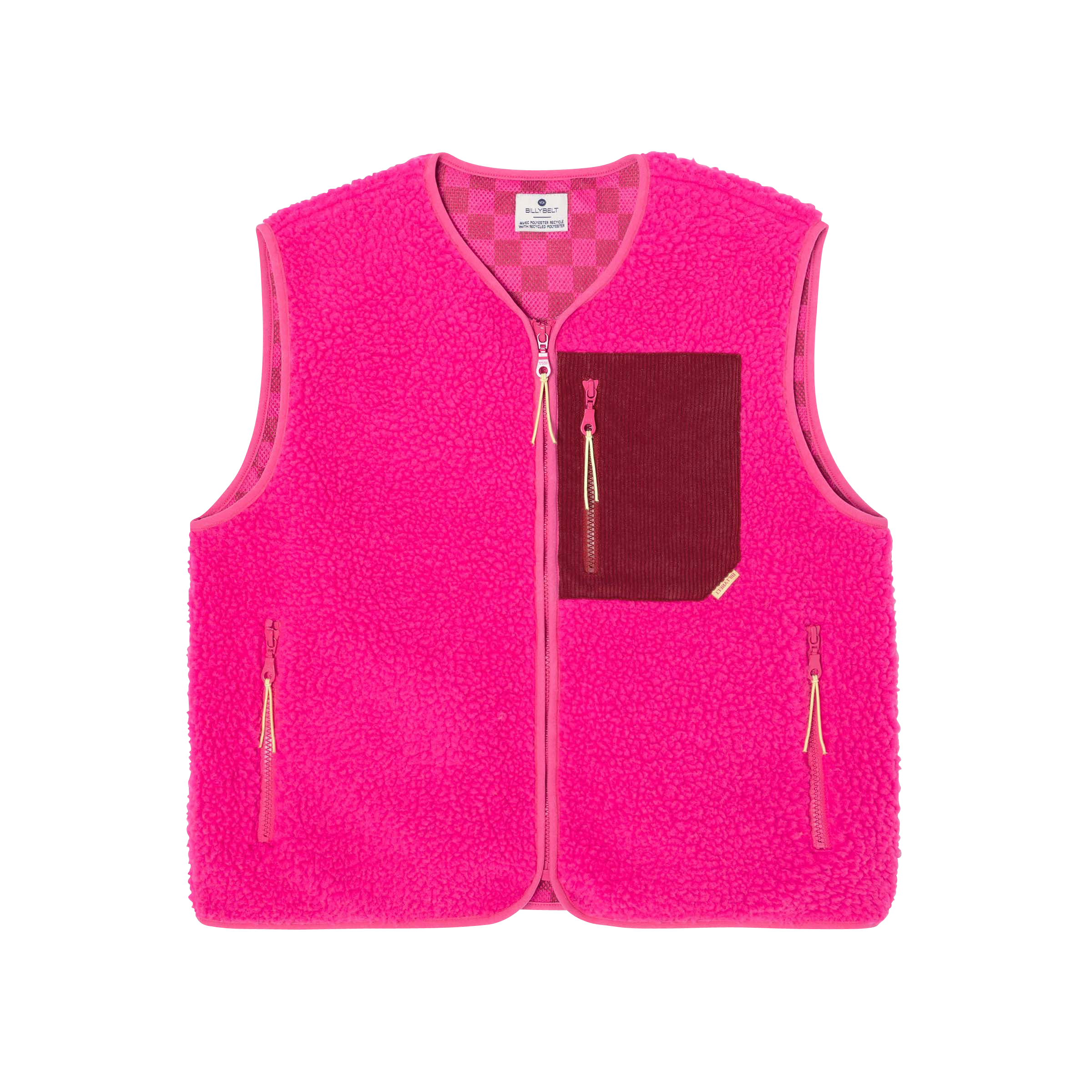 Veste sherpa zippée sans manches BILLYBELT Rose