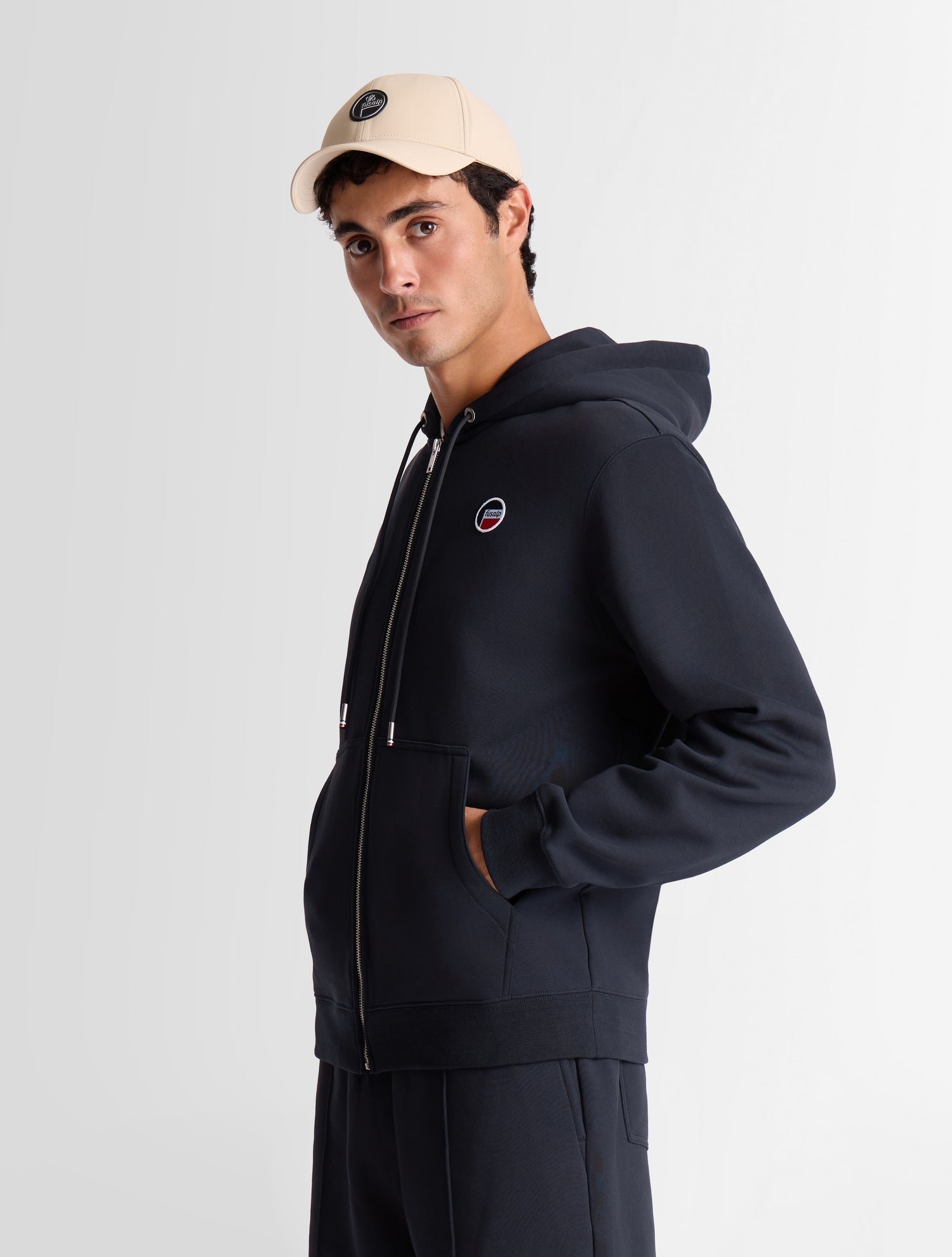 Sweatshirt vortico col capuche coupe regular Bleu