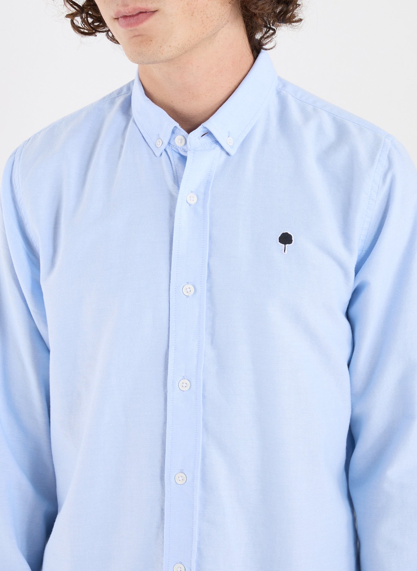 Solid cotton American collar shirt FAGUO Blue