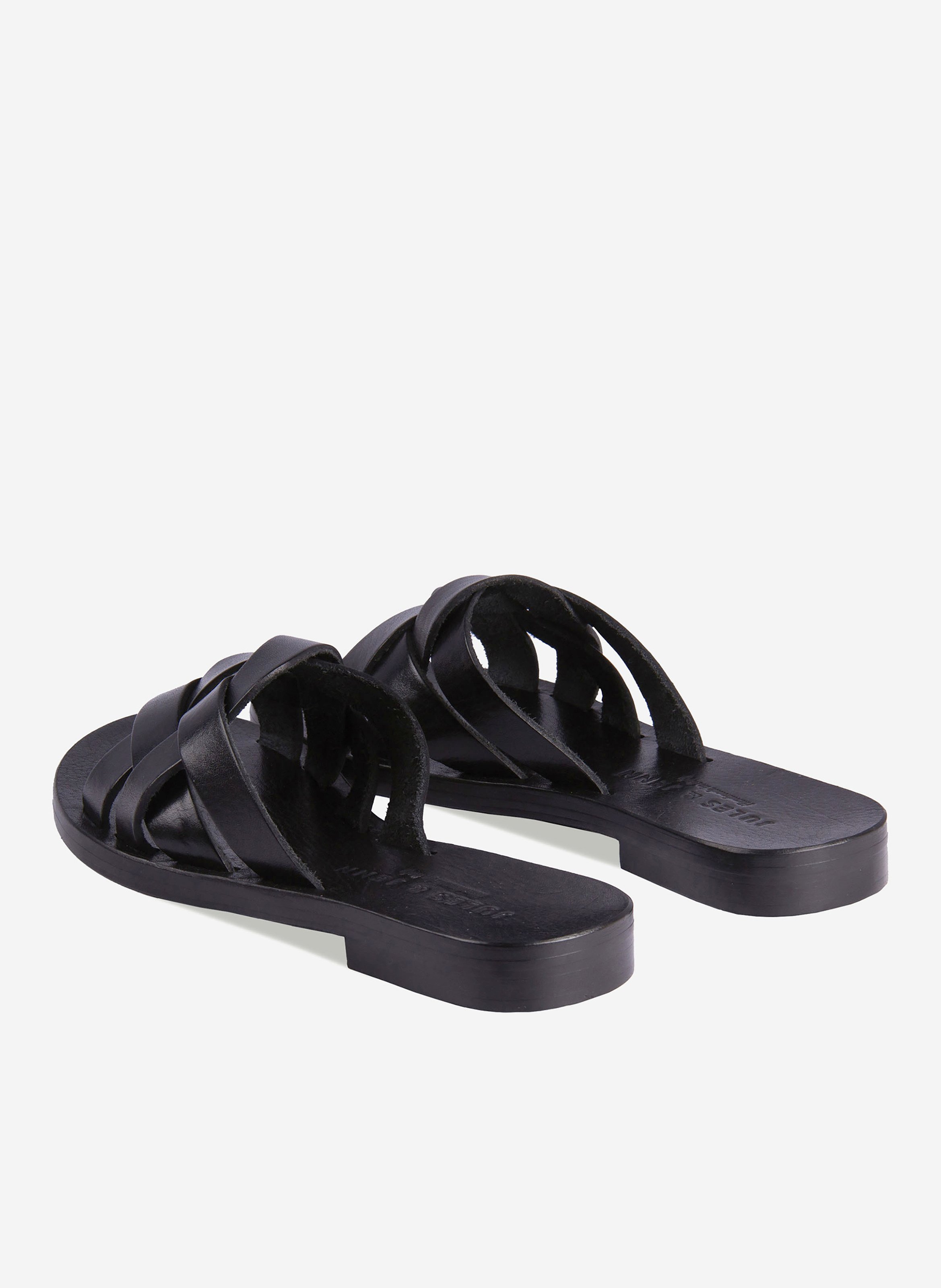 Mules plates jade cuir JULES & JENN Noir