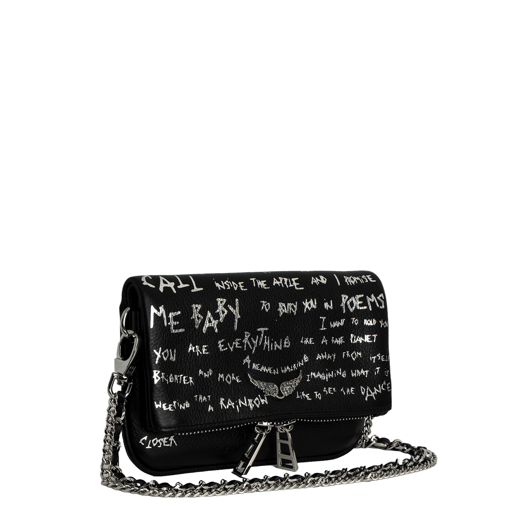 Pochette en cuir imprimée rock nano ZADIG&VOLTAIRE Noir