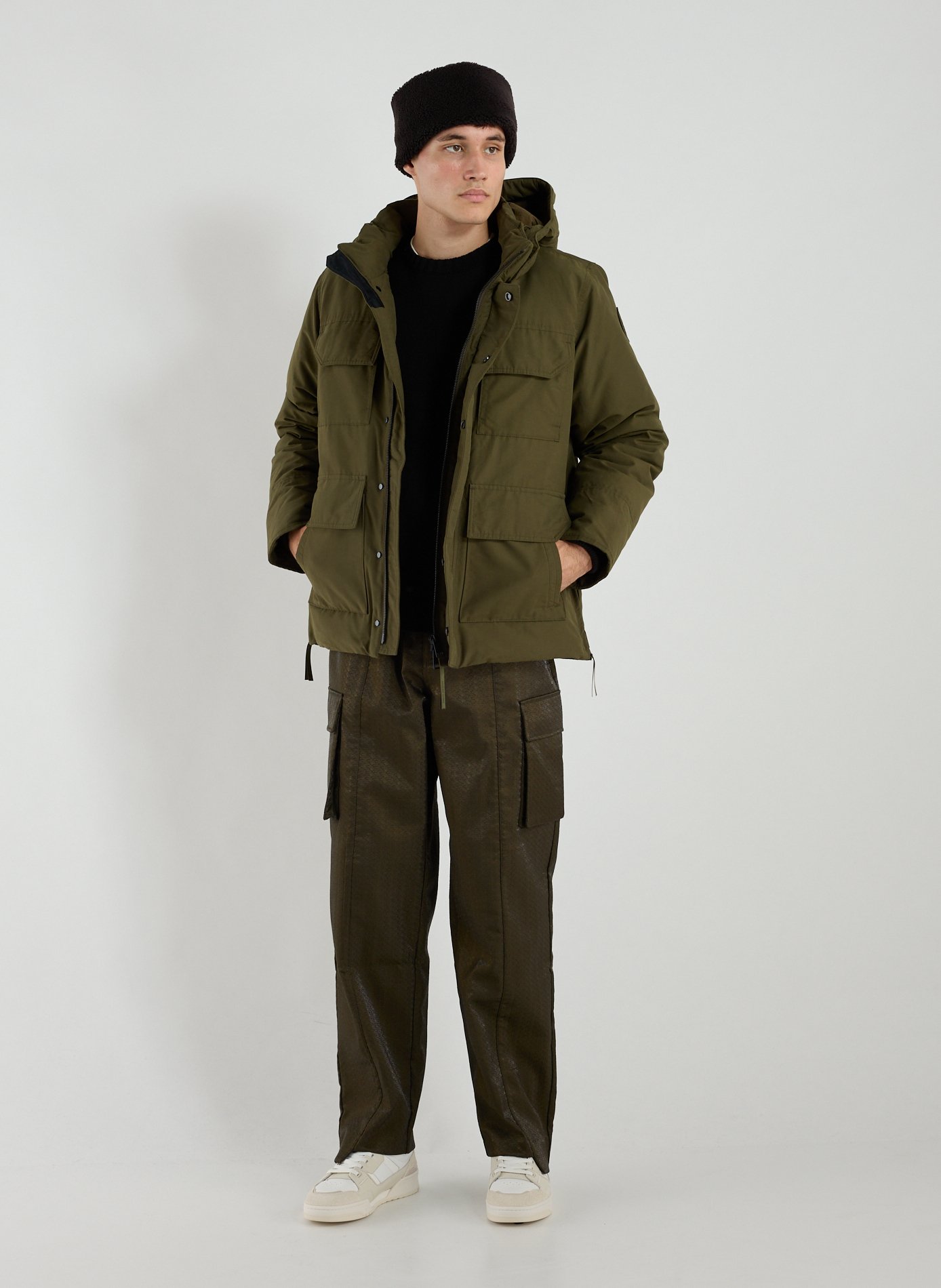Parka with removable hood in blended cotton CANADA GOOSE Green
