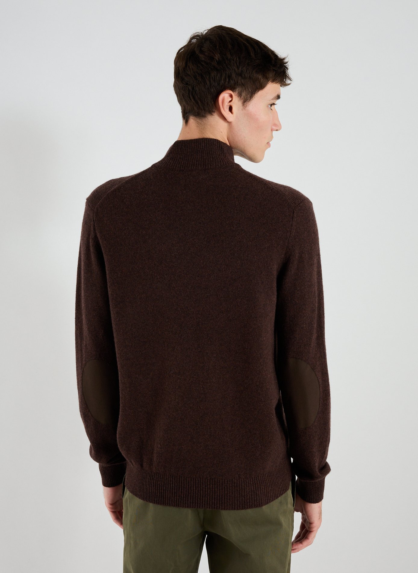 High collar sweatshirt in wool HACKETT Brown