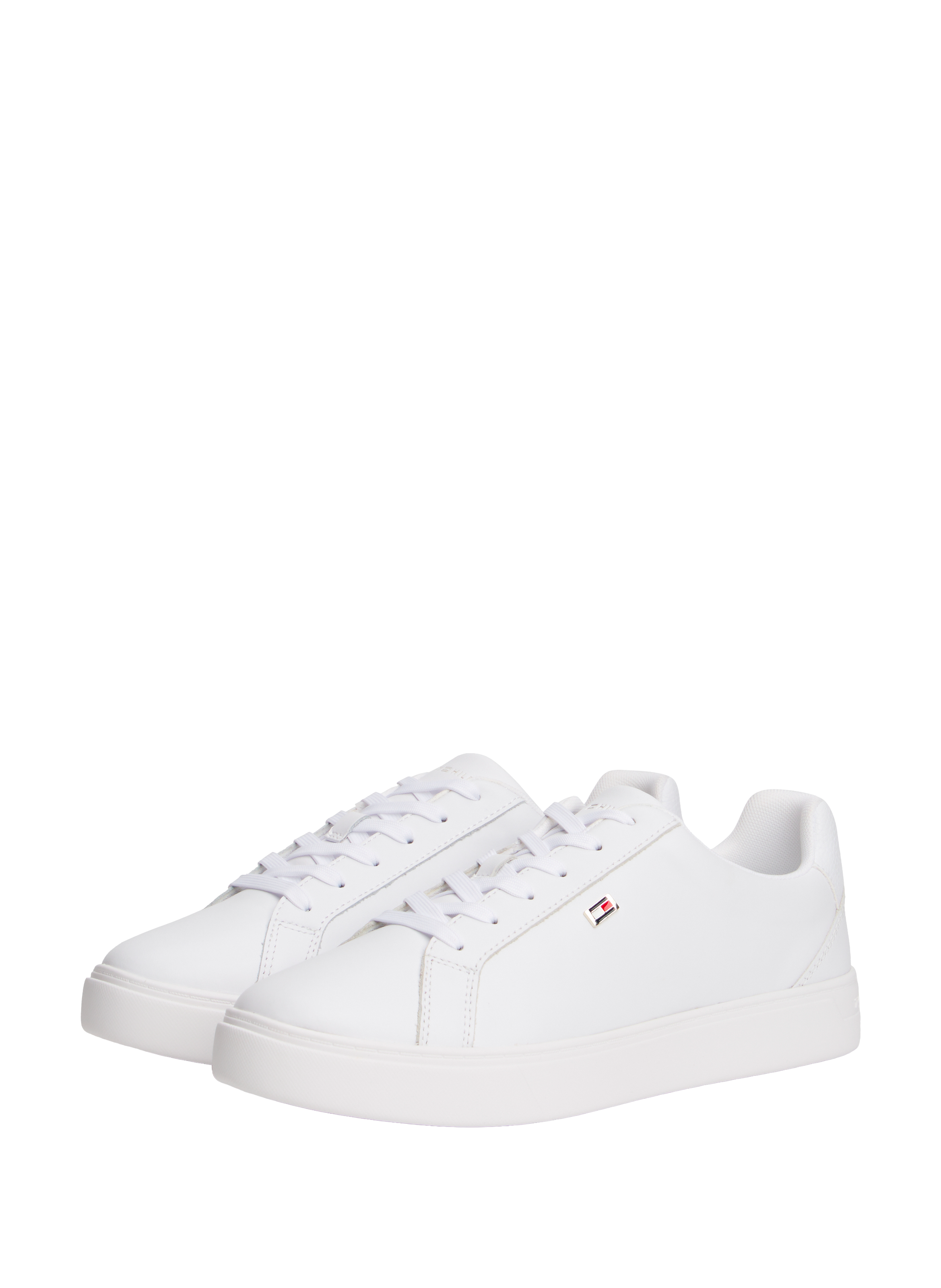 Leather sneakers with flag TOMMY HILFIGER White