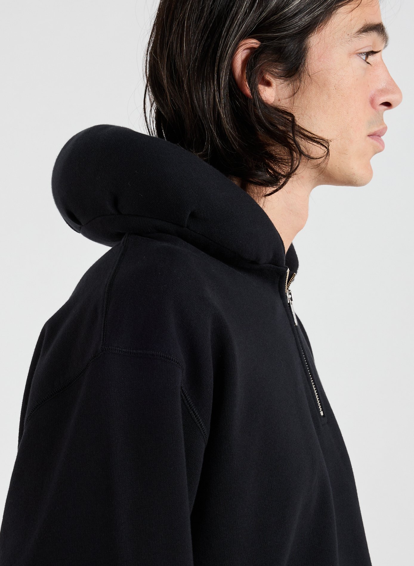 Sweatshirt à col coussin en coton 3 PARADIS Noir