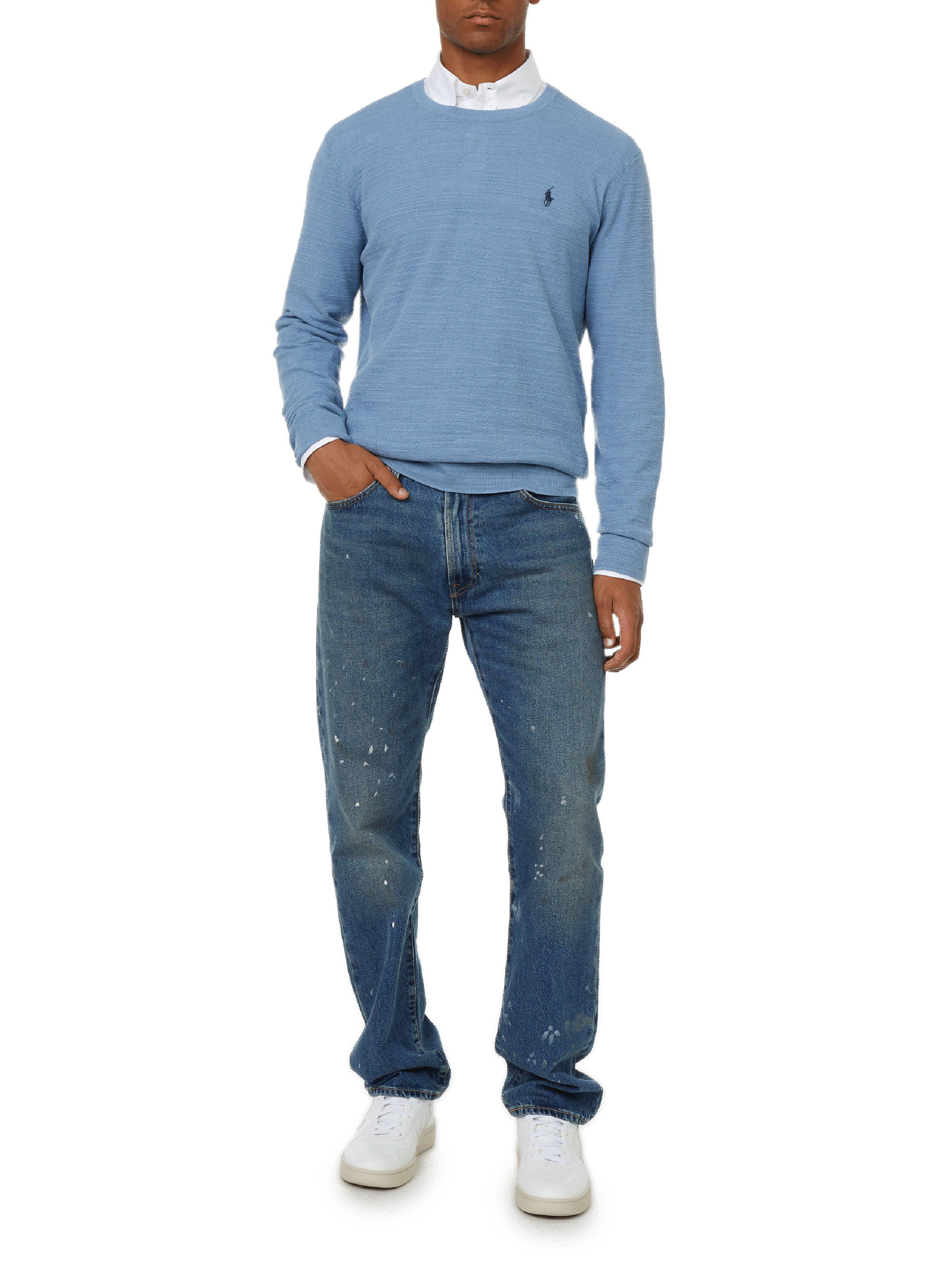 Fine cotton and linen jumper POLO RALPH LAUREN Blue