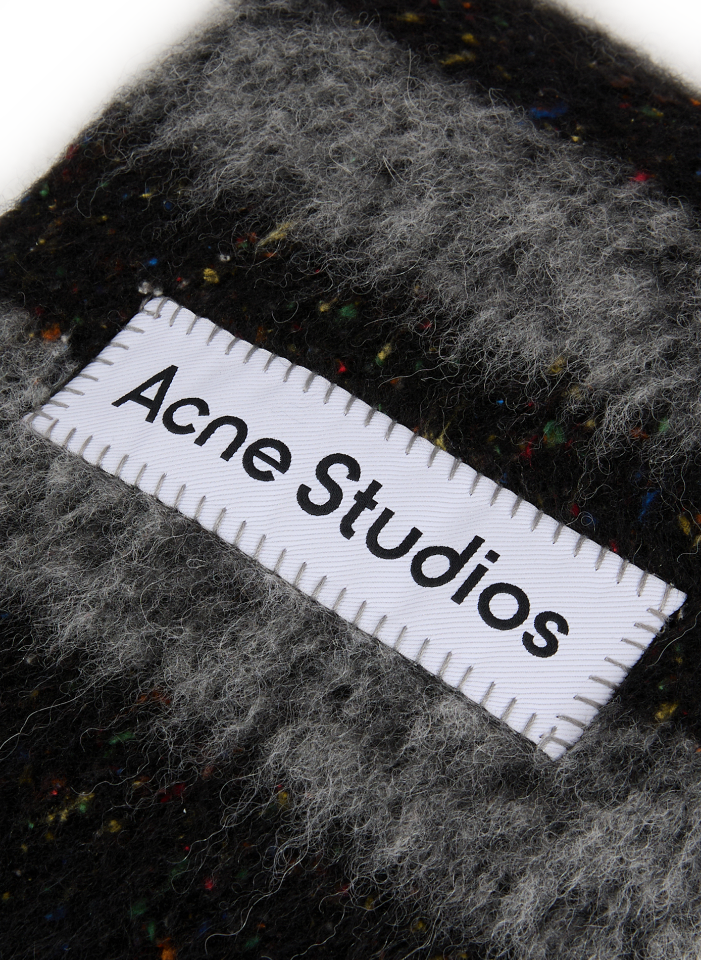 Echarpe à rayures en laine et soie mélangées ACNE STUDIOS Multicolore