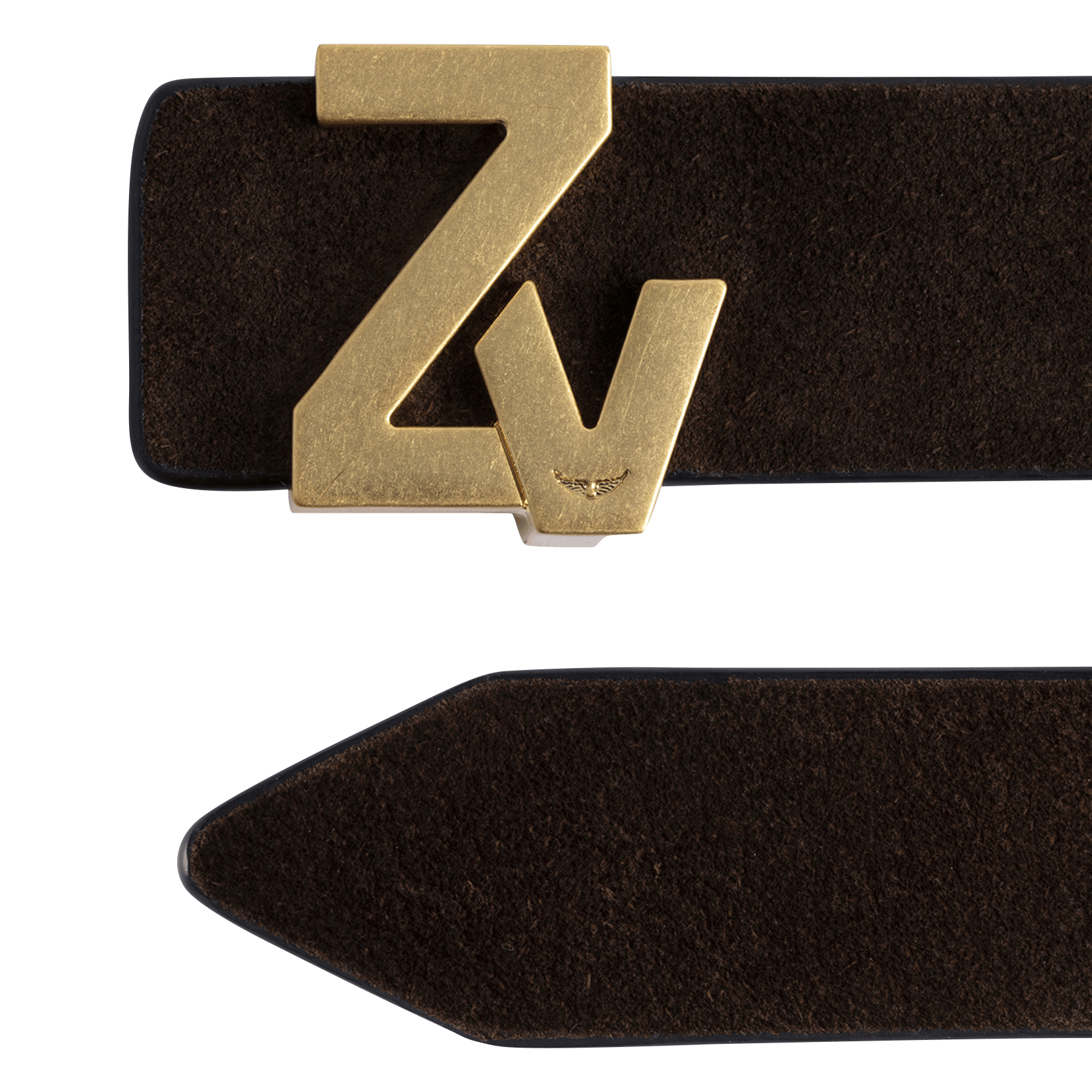 Ceinture en cuir zv initiale ZADIG&VOLTAIRE Marron