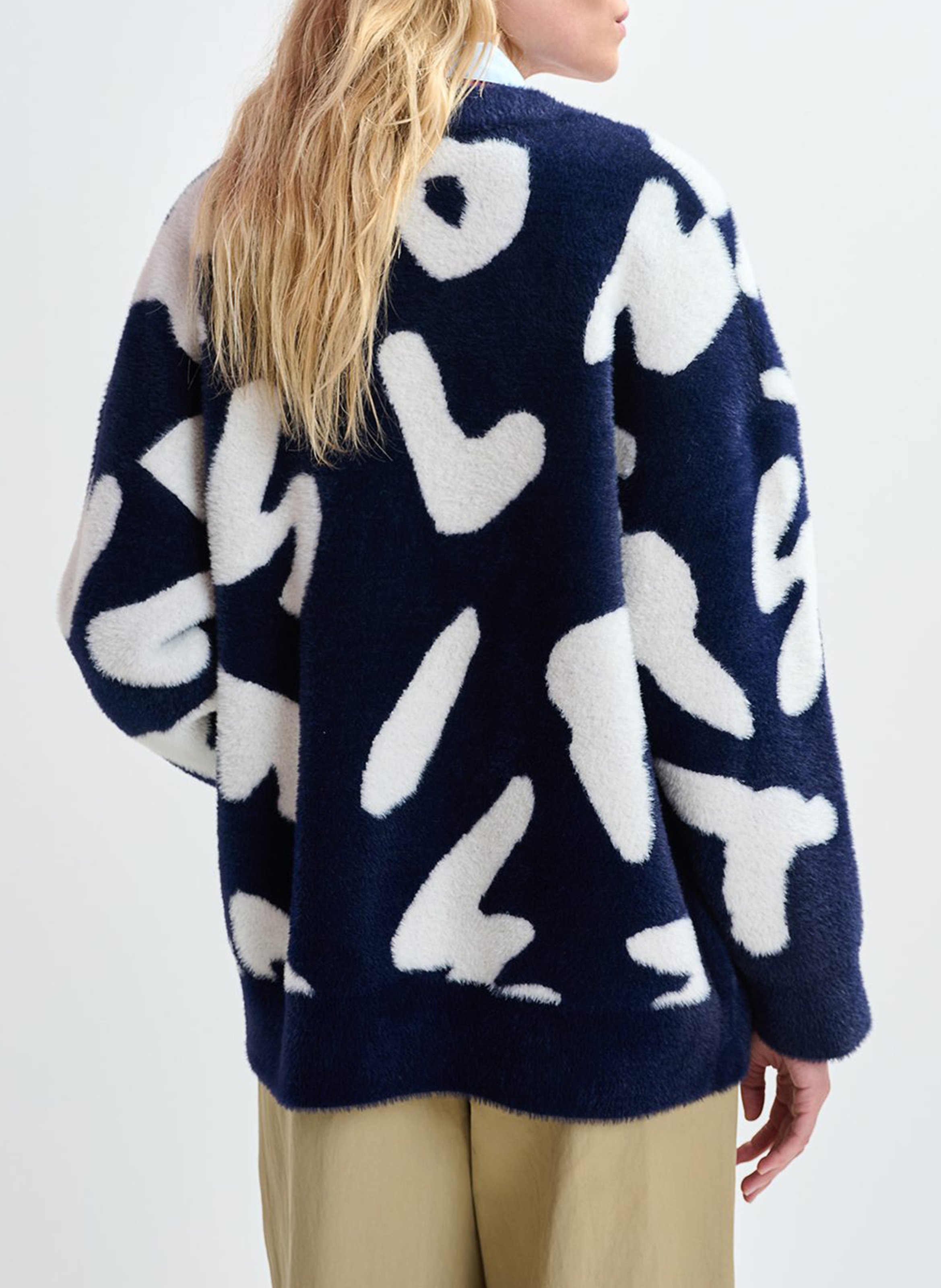 Cardigan à motifs col v jarden ESSENTIEL ANTWERP Bleu