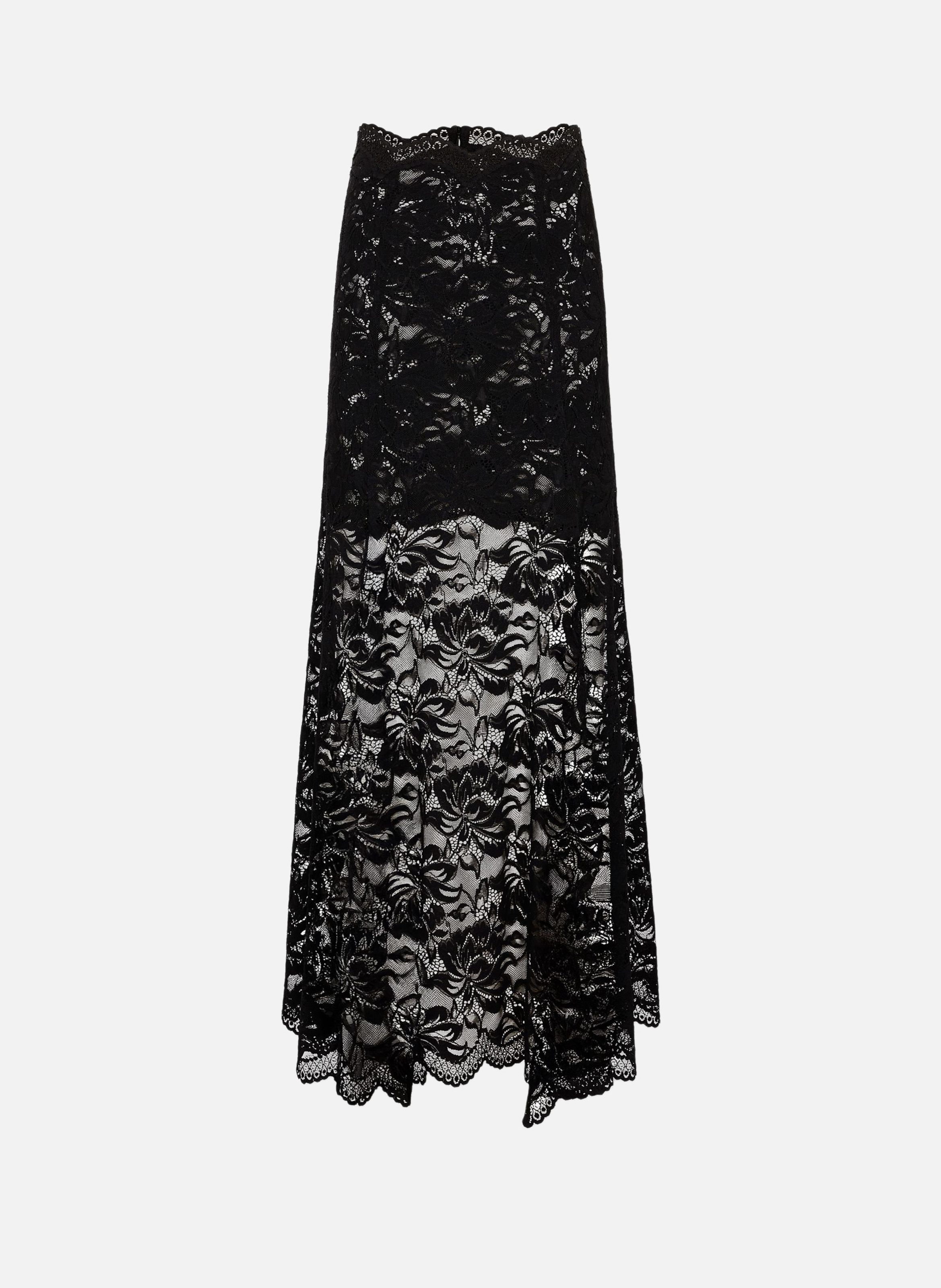 Jupe évasée en dentelle RABANNE Noir