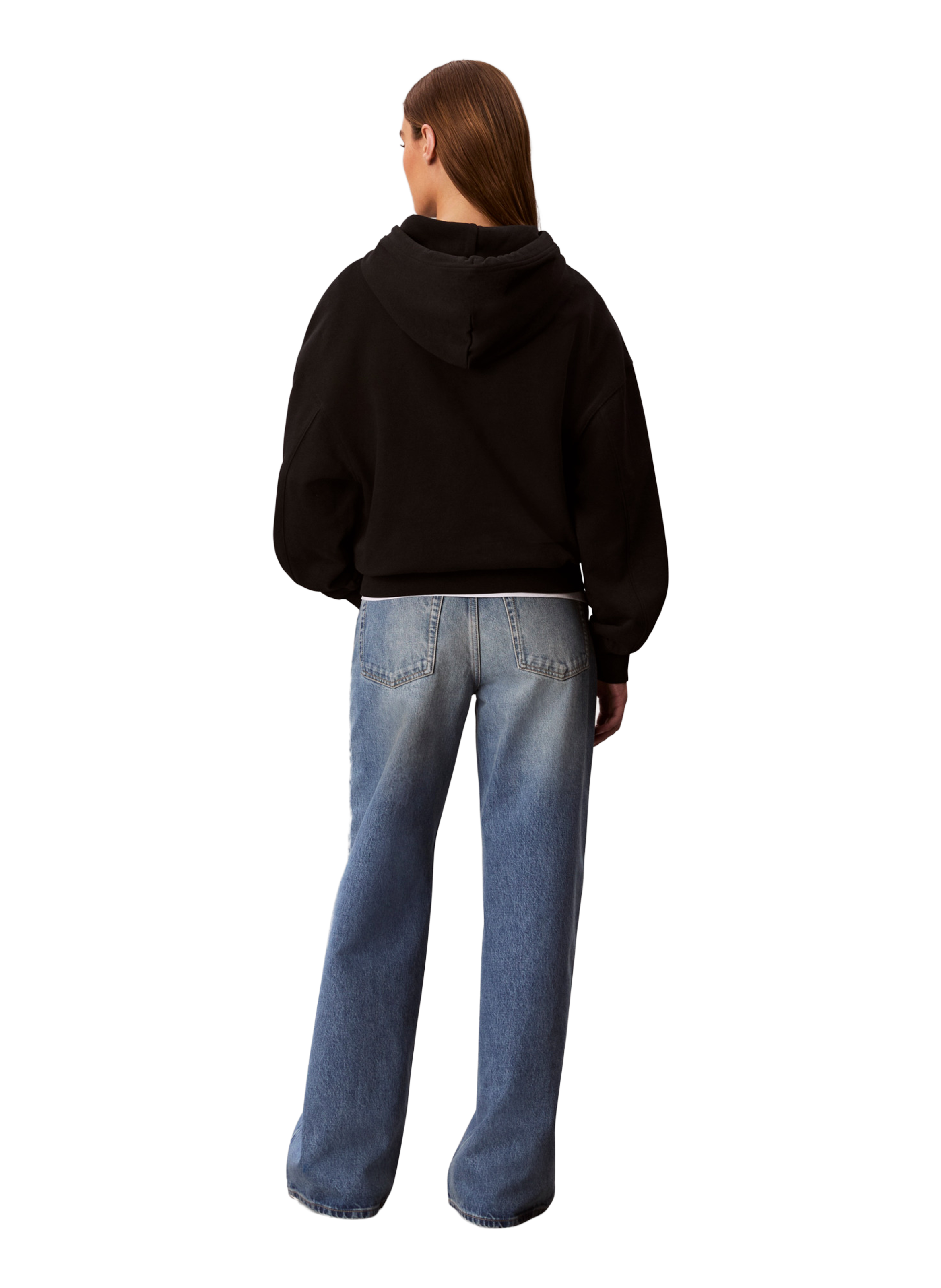 Hoodie à capuche en coton CALVIN KLEIN Noir