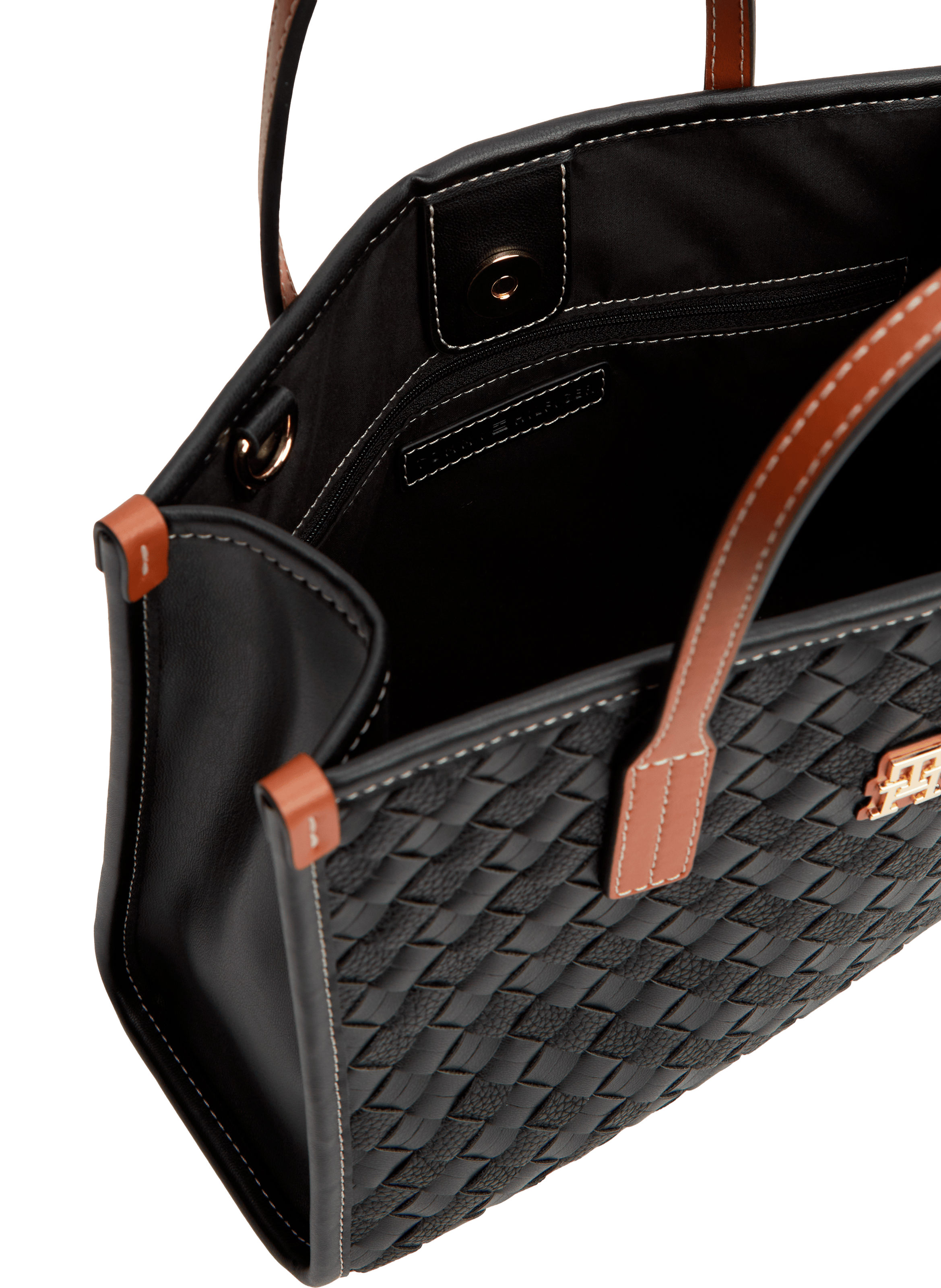 Mini tote bag tressé TOMMY HILFIGER Noir
