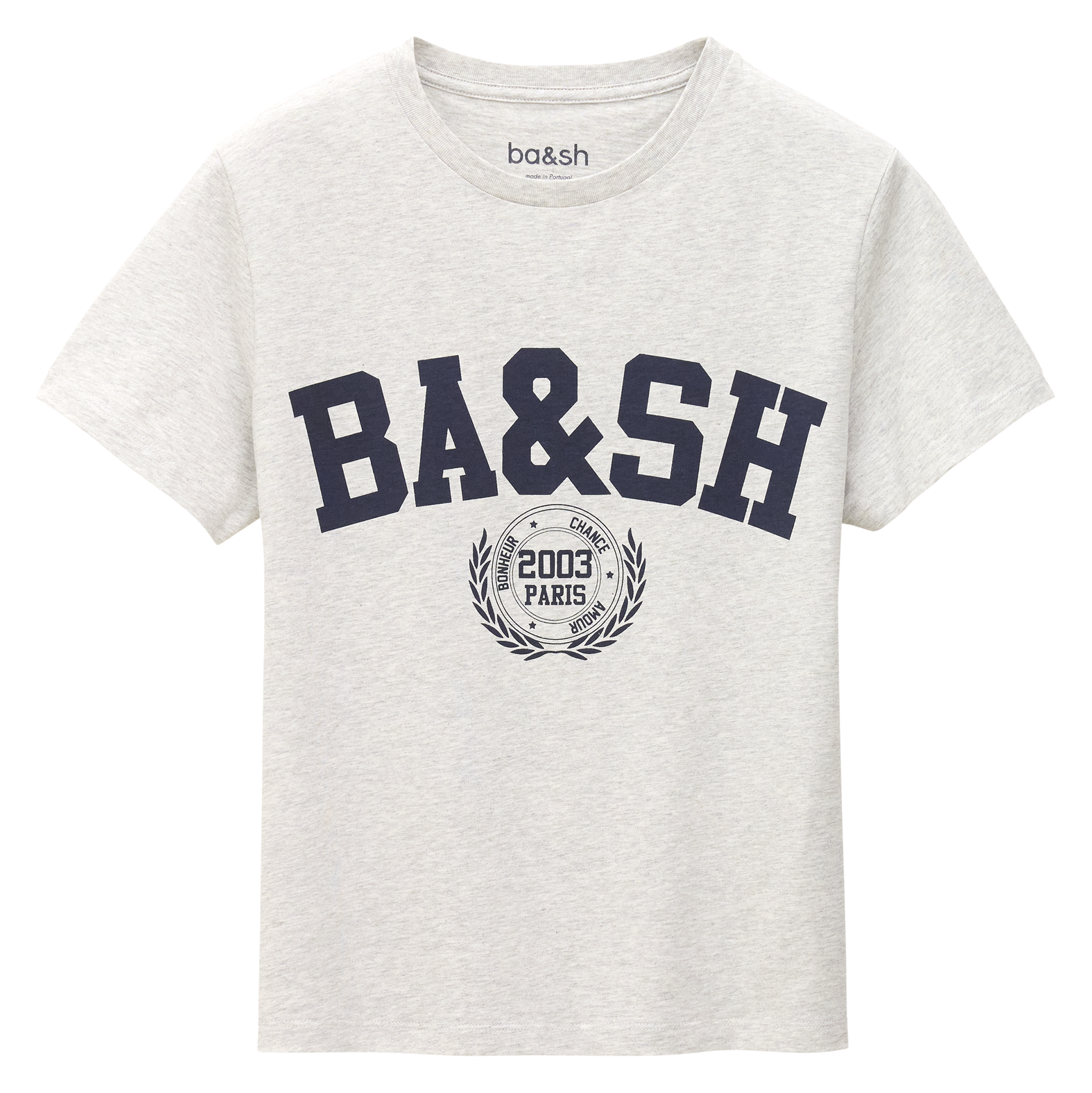 Tee-shirt droit sérigraphié en coton ioni BA&SH Gris