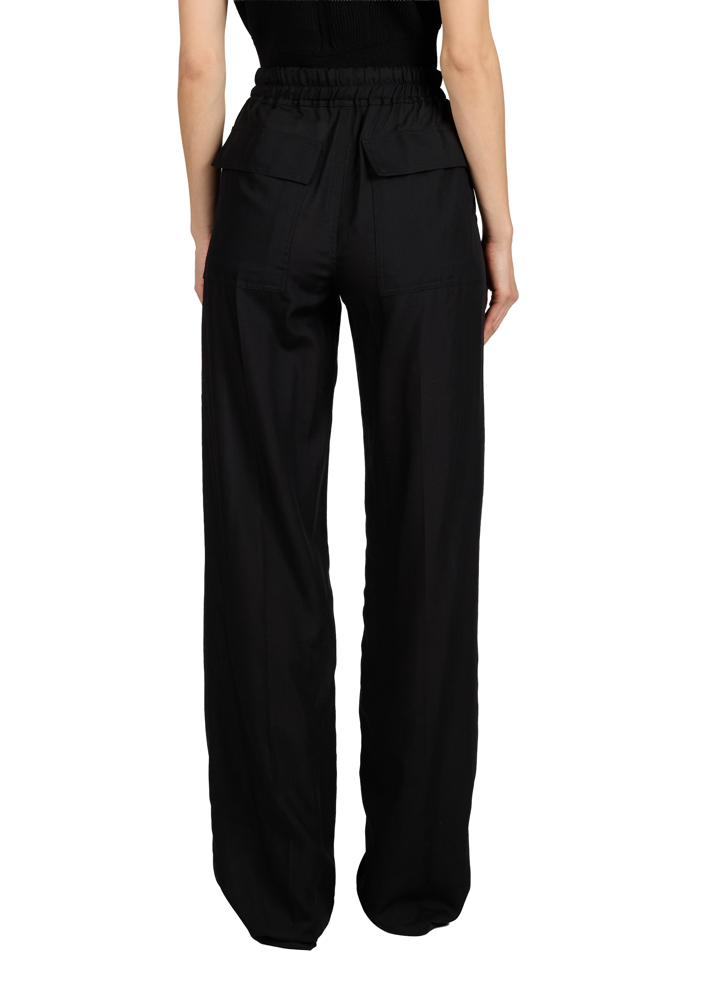 Flowy slightly sheer virgin wool pants RICK OWENS Black