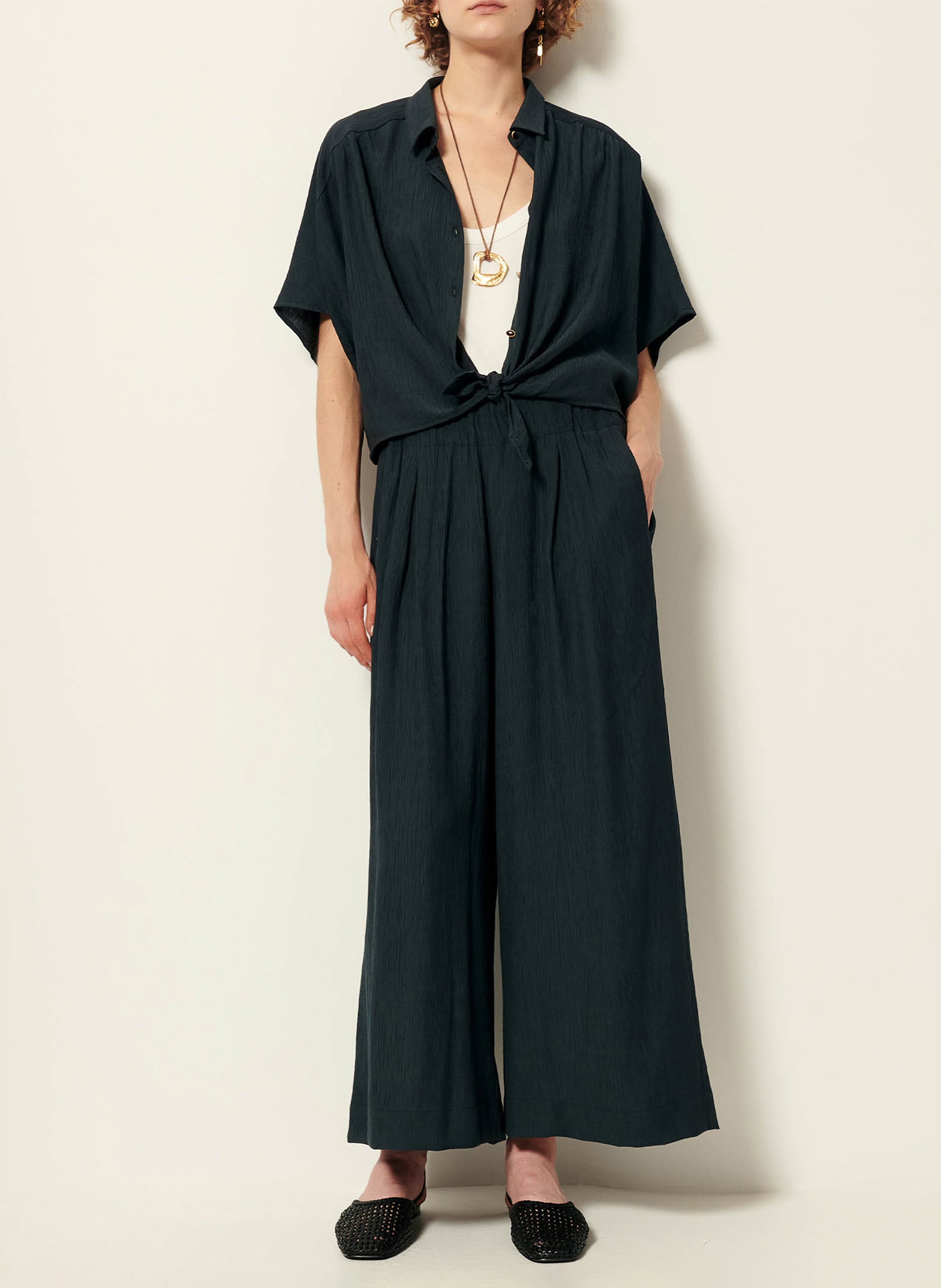 Chemise ample nouée en linon antique alfassa SESSUN Vert