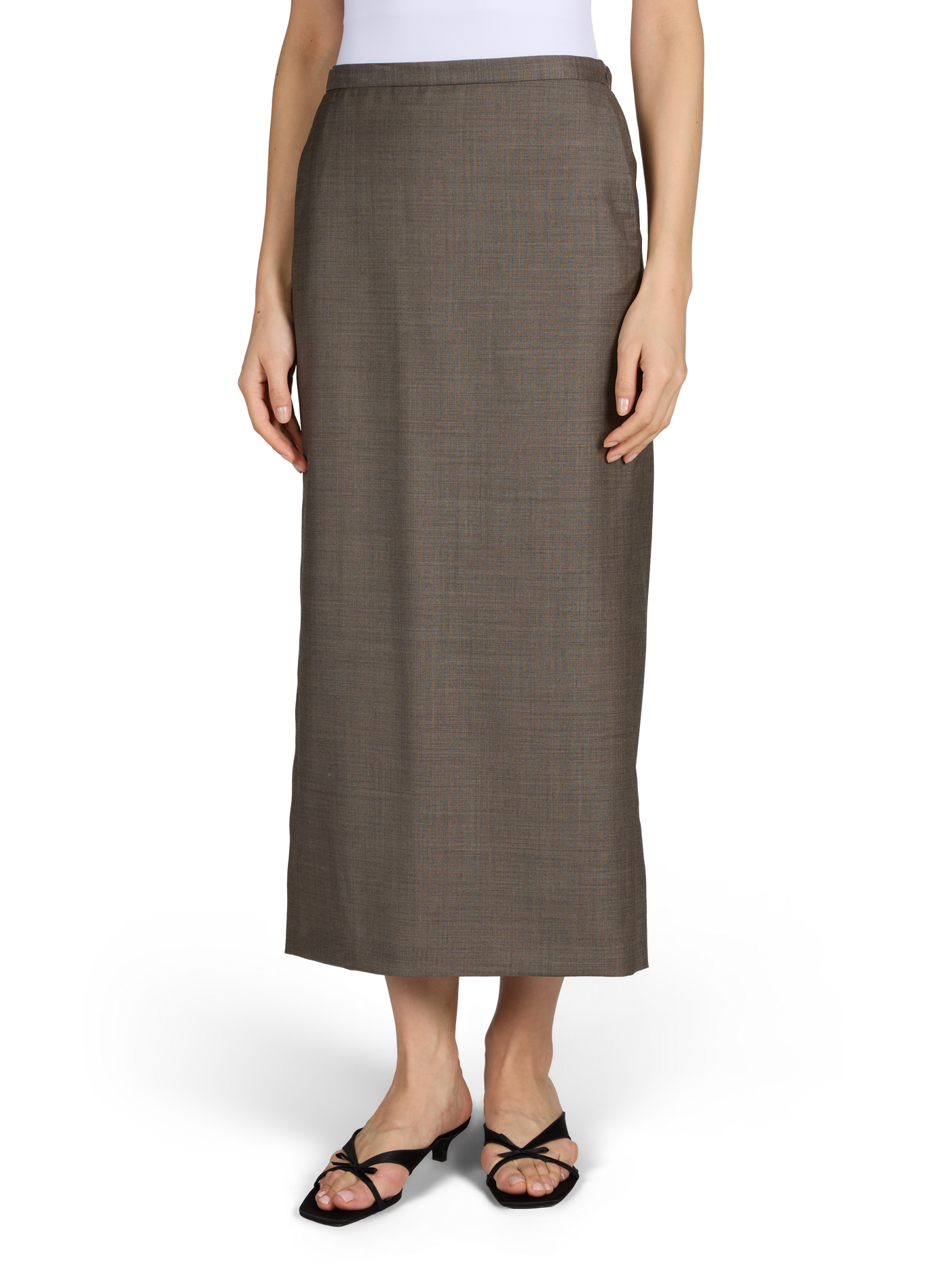 Jupe droite Cara en laine LOULOU DE SAISON Noir