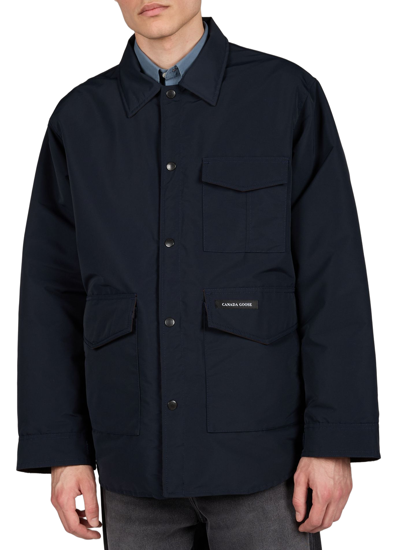 Giacca oversize con collo classico in misto cotone CANADA GOOSE Blu