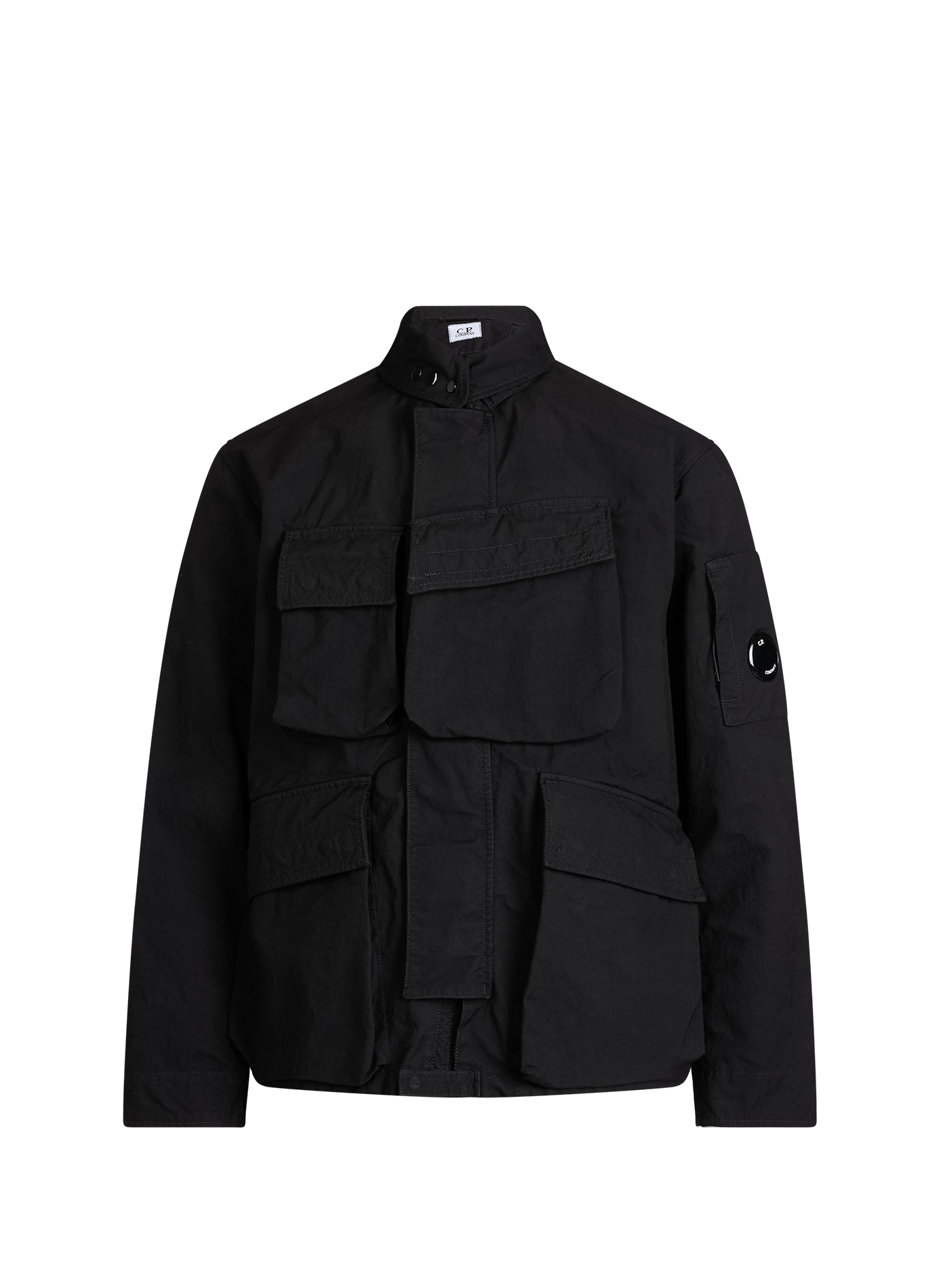 Straight jacket with multiple pockets and high collar  Black