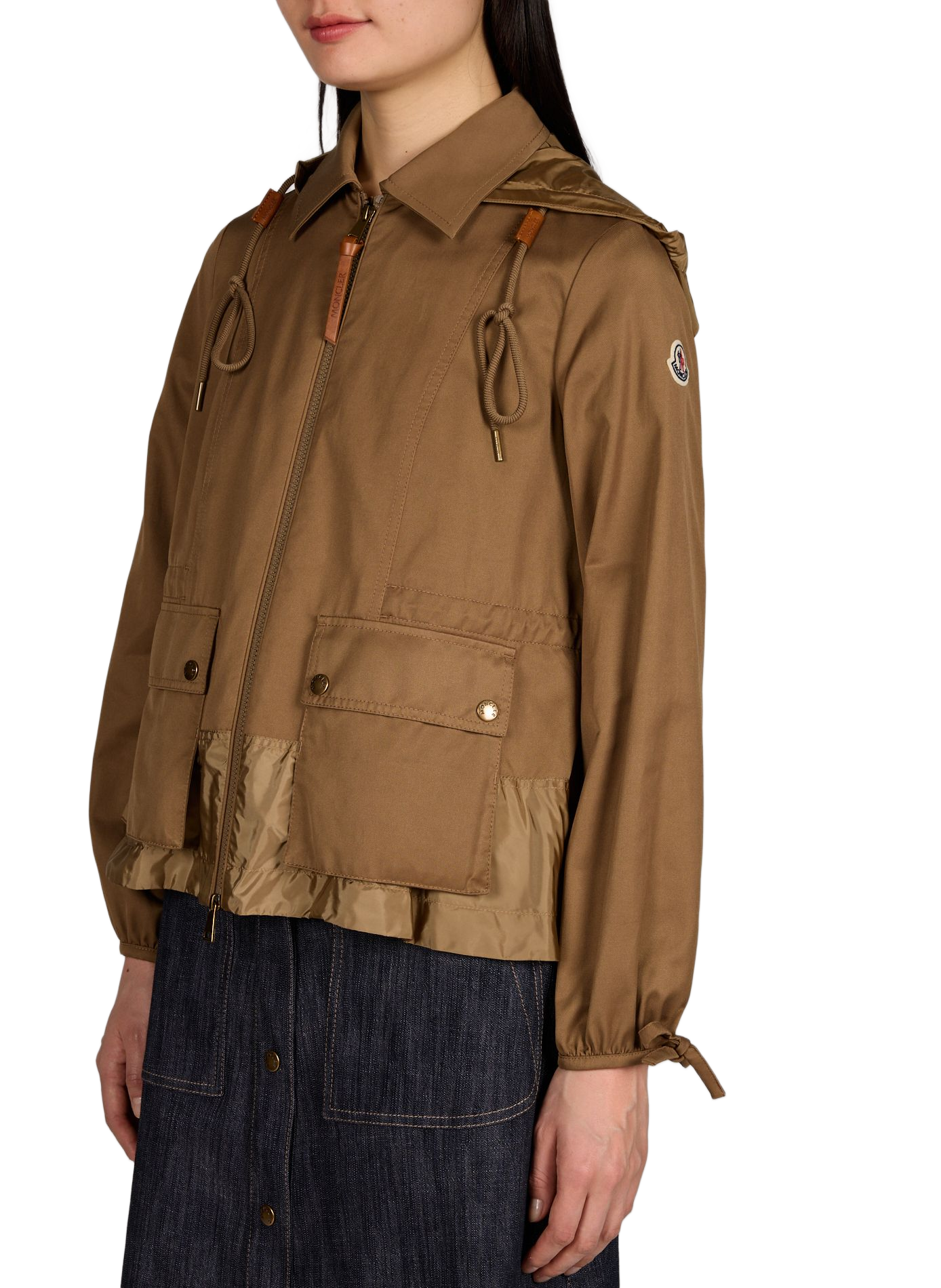 Veste courte à capuche Adenium MONCLER Beige