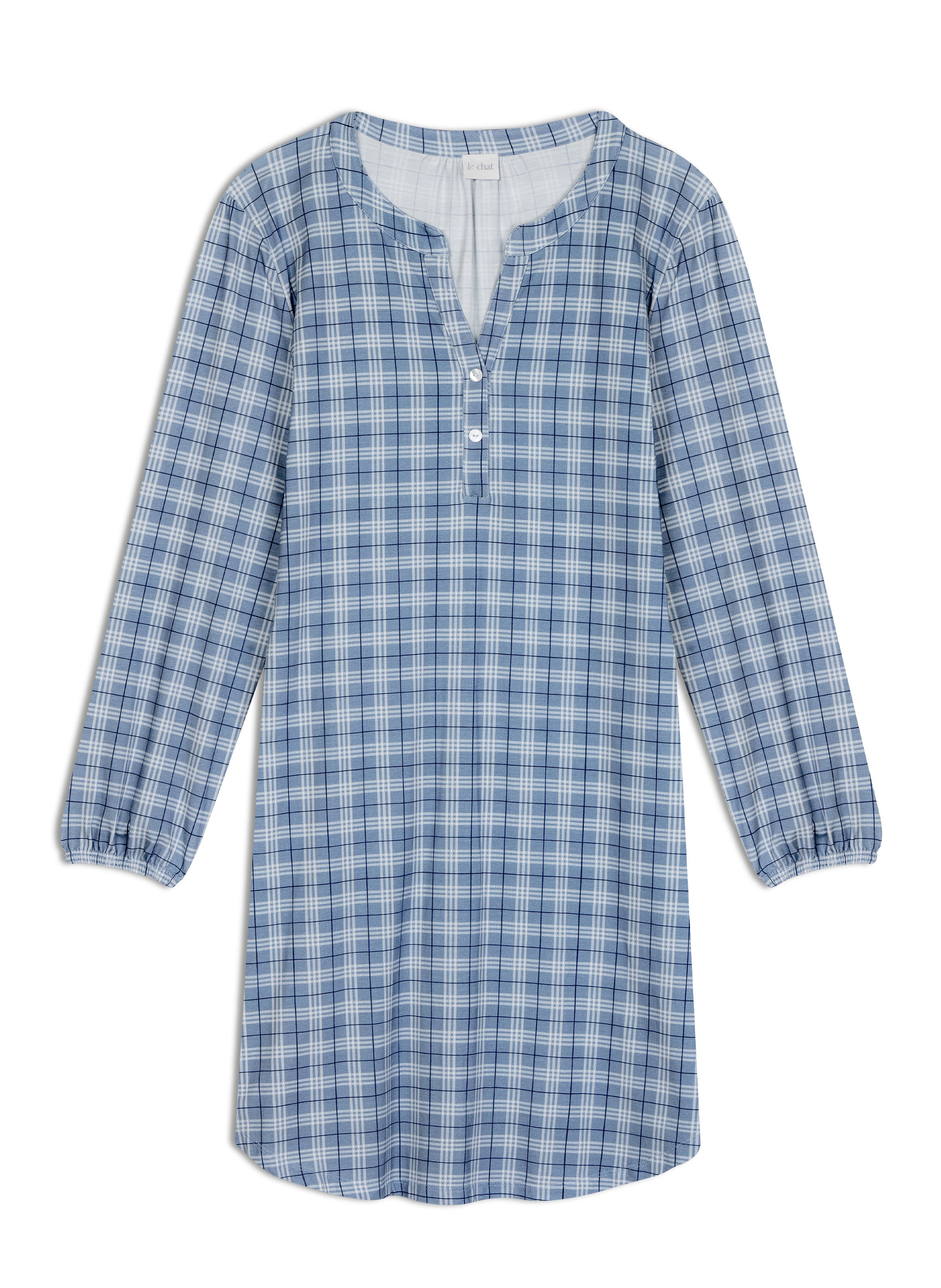 Chemise de nuit en coton modal club 101 LE CHAT Bleu