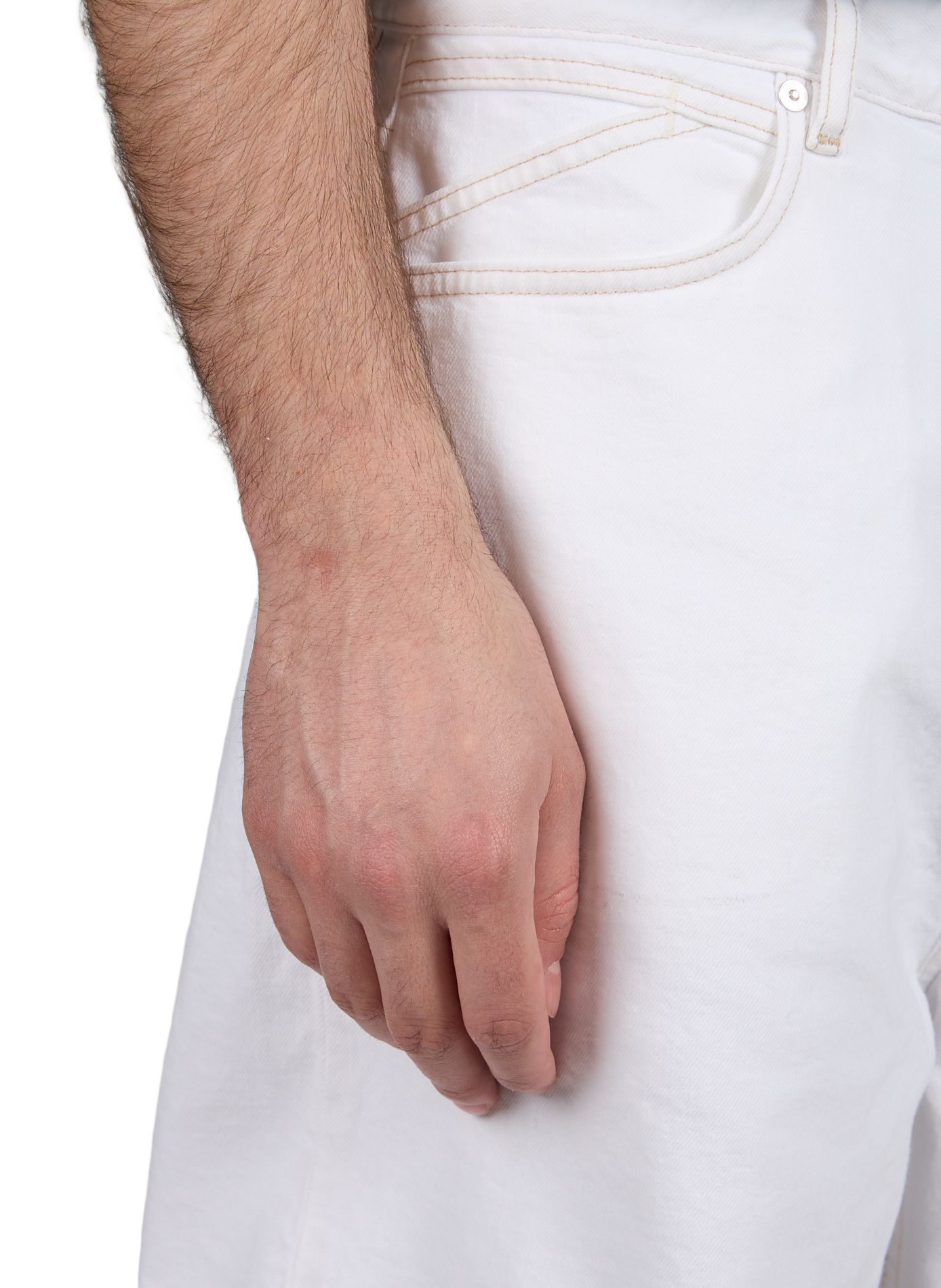 Bermuda droit en denim de coton mélangé CLOSED Blanc