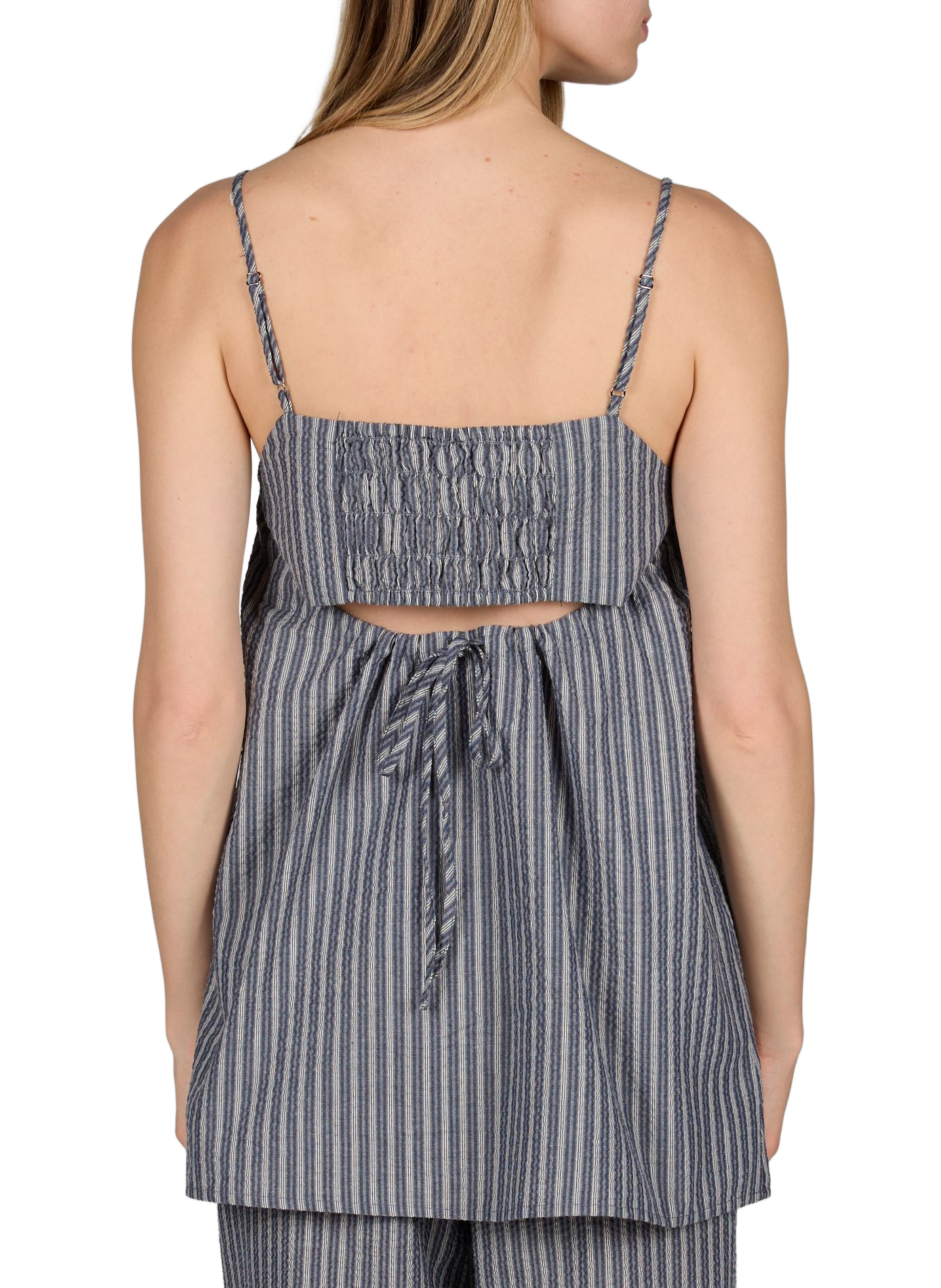 Robe courte ample à rayures OBJECT Bleu