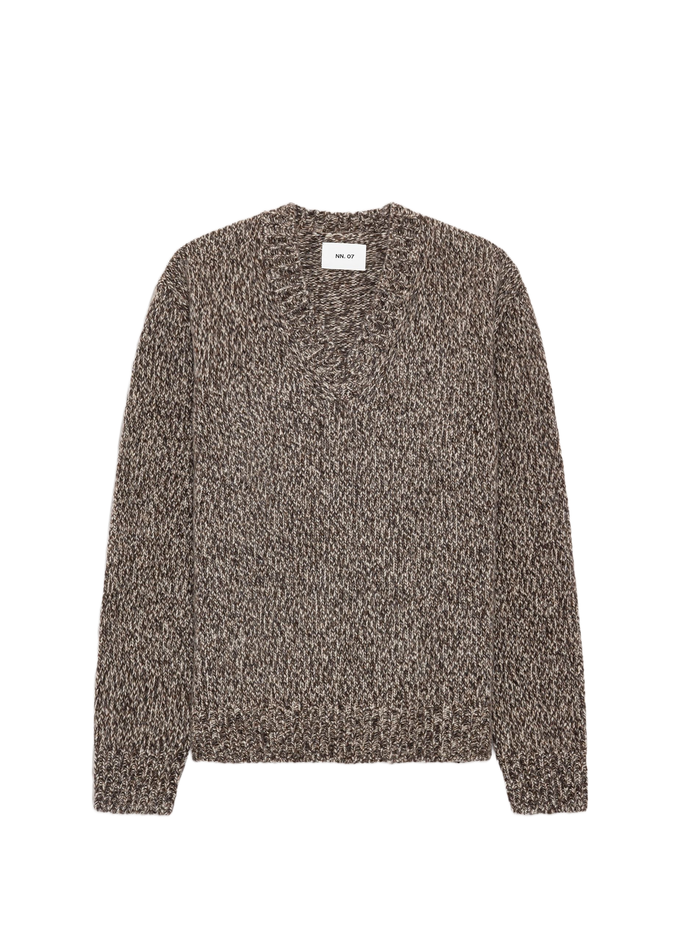 Straight V-neck wool blend sweater NN.07 Brown