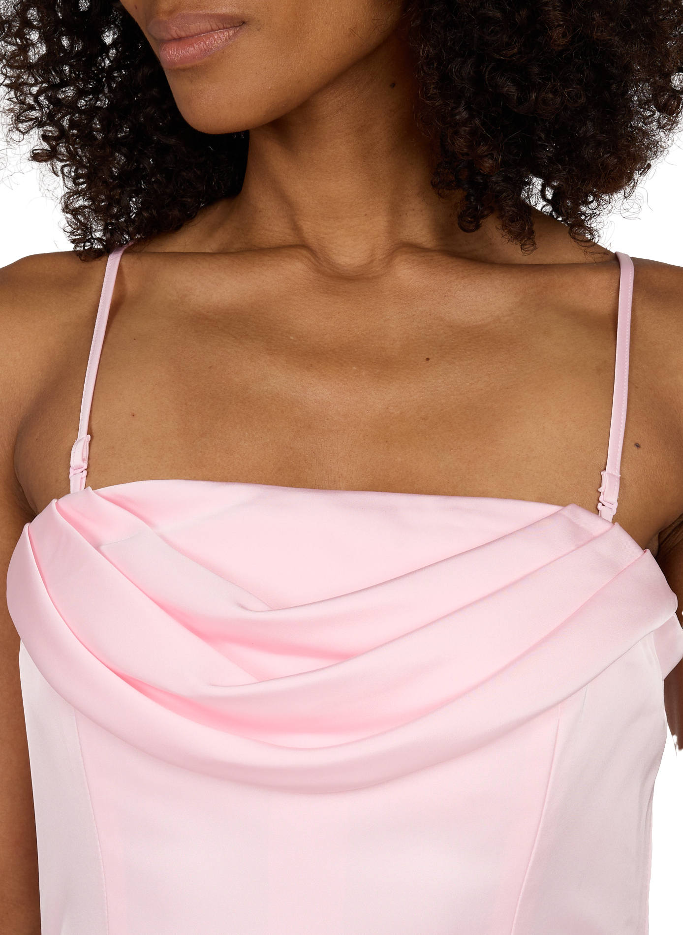 Satin Sleeveless Bodice Dress ROTATE Pink