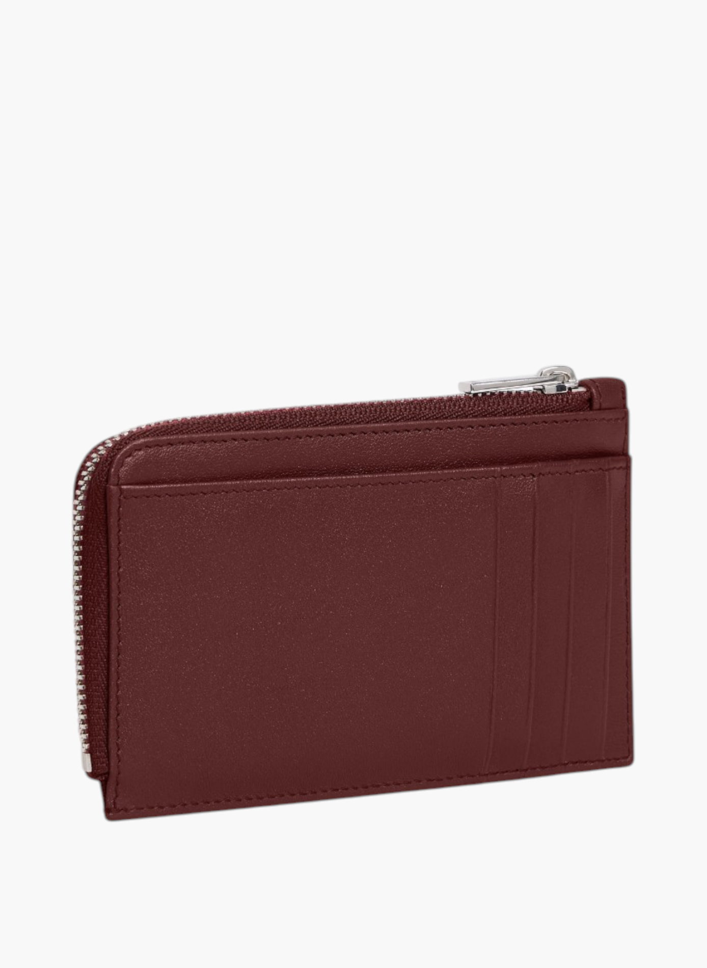 Porte cartes zippé albertine en cuir lisse LE TANNEUR Rouge