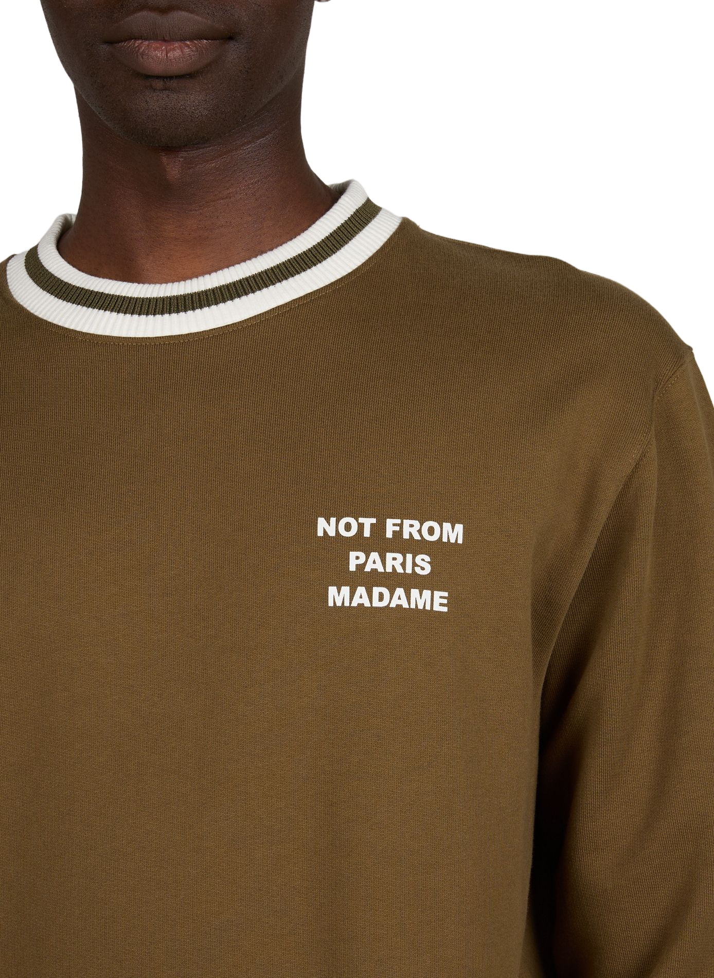 Straight logo cotton sweater DROLE DE MONSIEUR Khaki