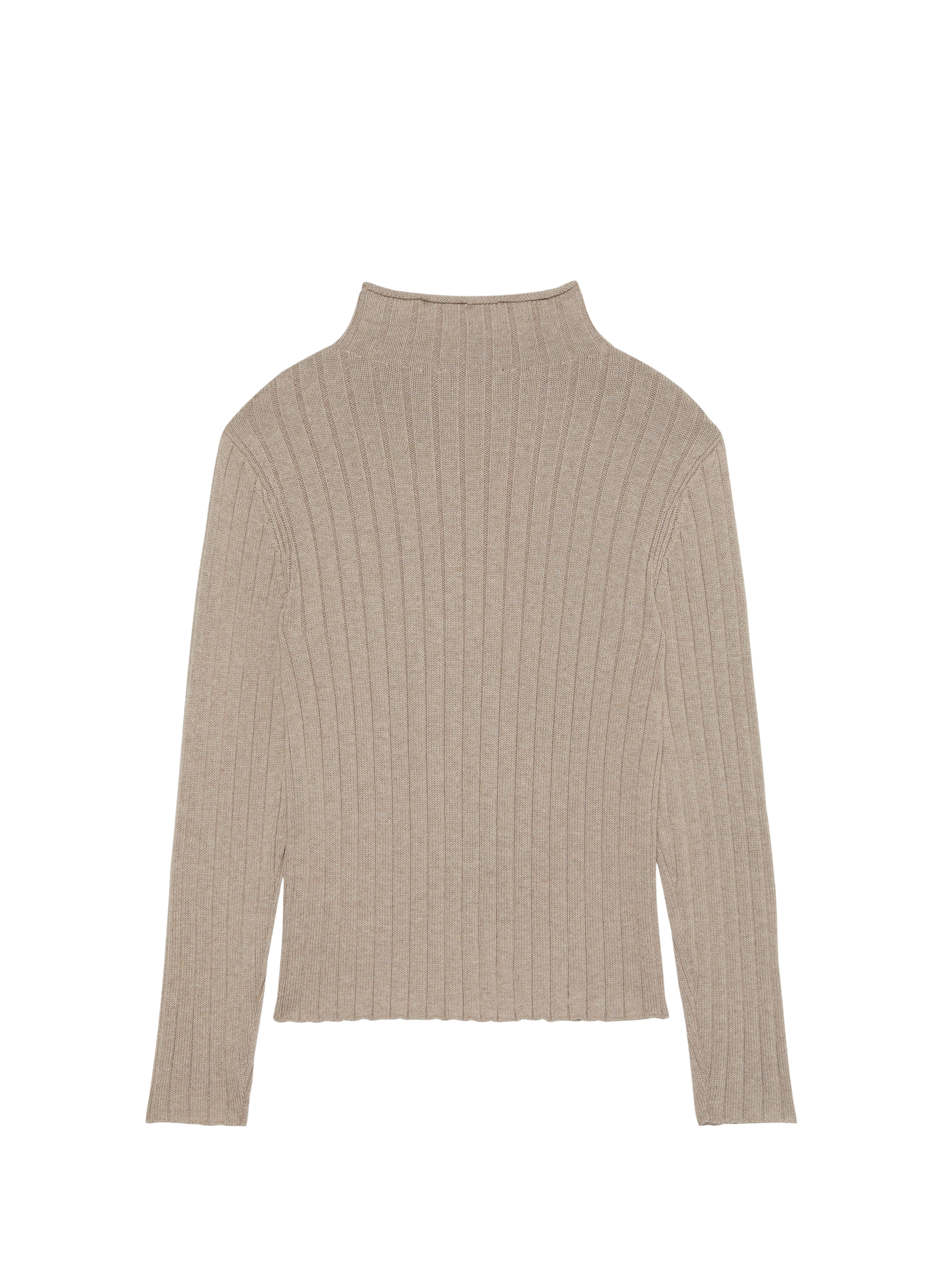 Cotton high-neck logo sweater CALVIN KLEIN Beige