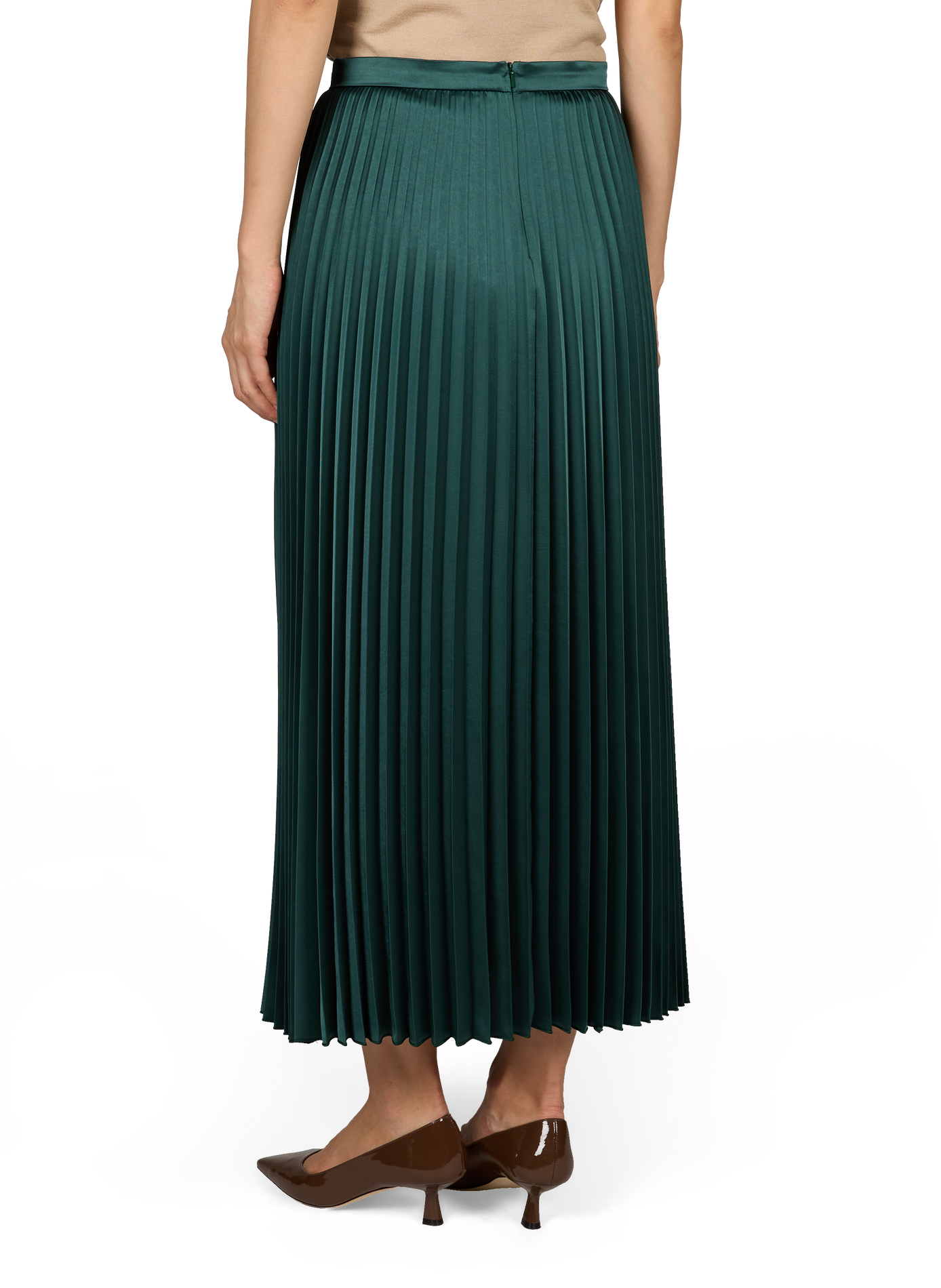Jupe longue satinée à plis  MAX MARA WEEK END Vert