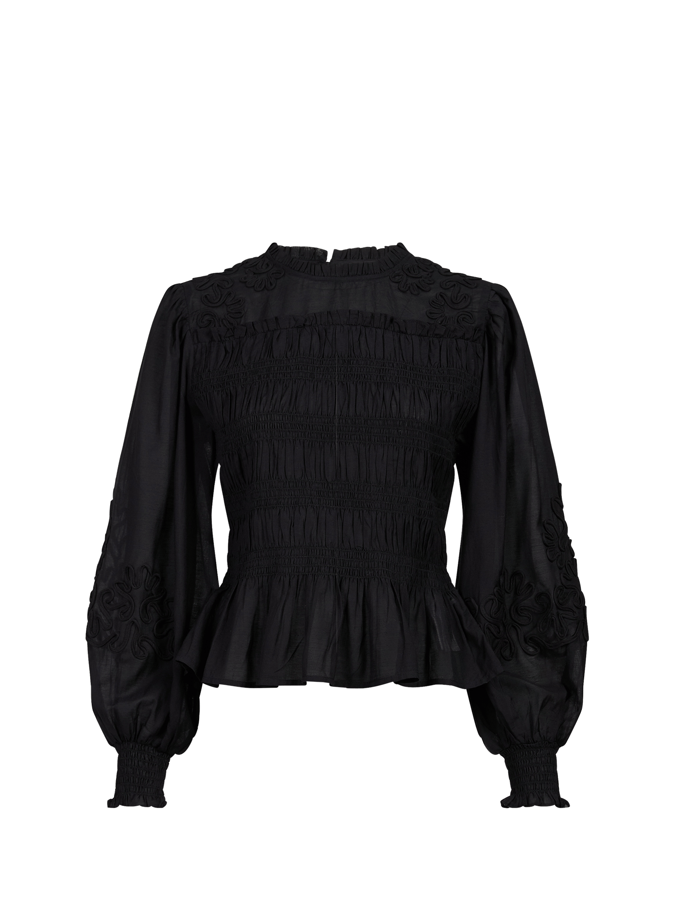 Chemise froncée manches longues LOUISE MISHA Noir