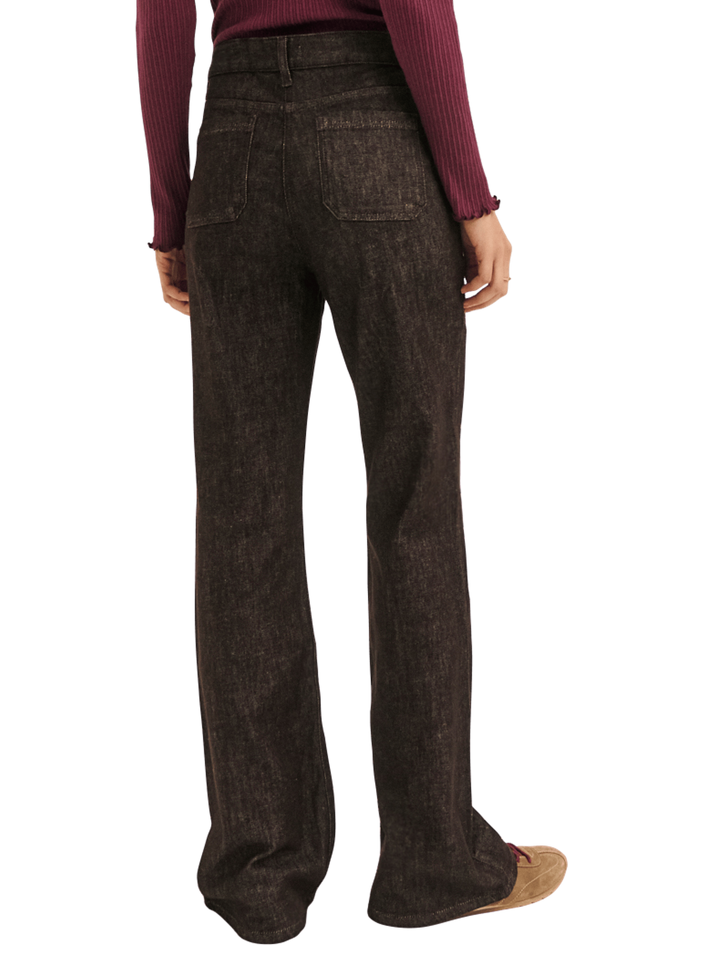 Jean bootcut à mors en denim marron - alice PABLO Marron