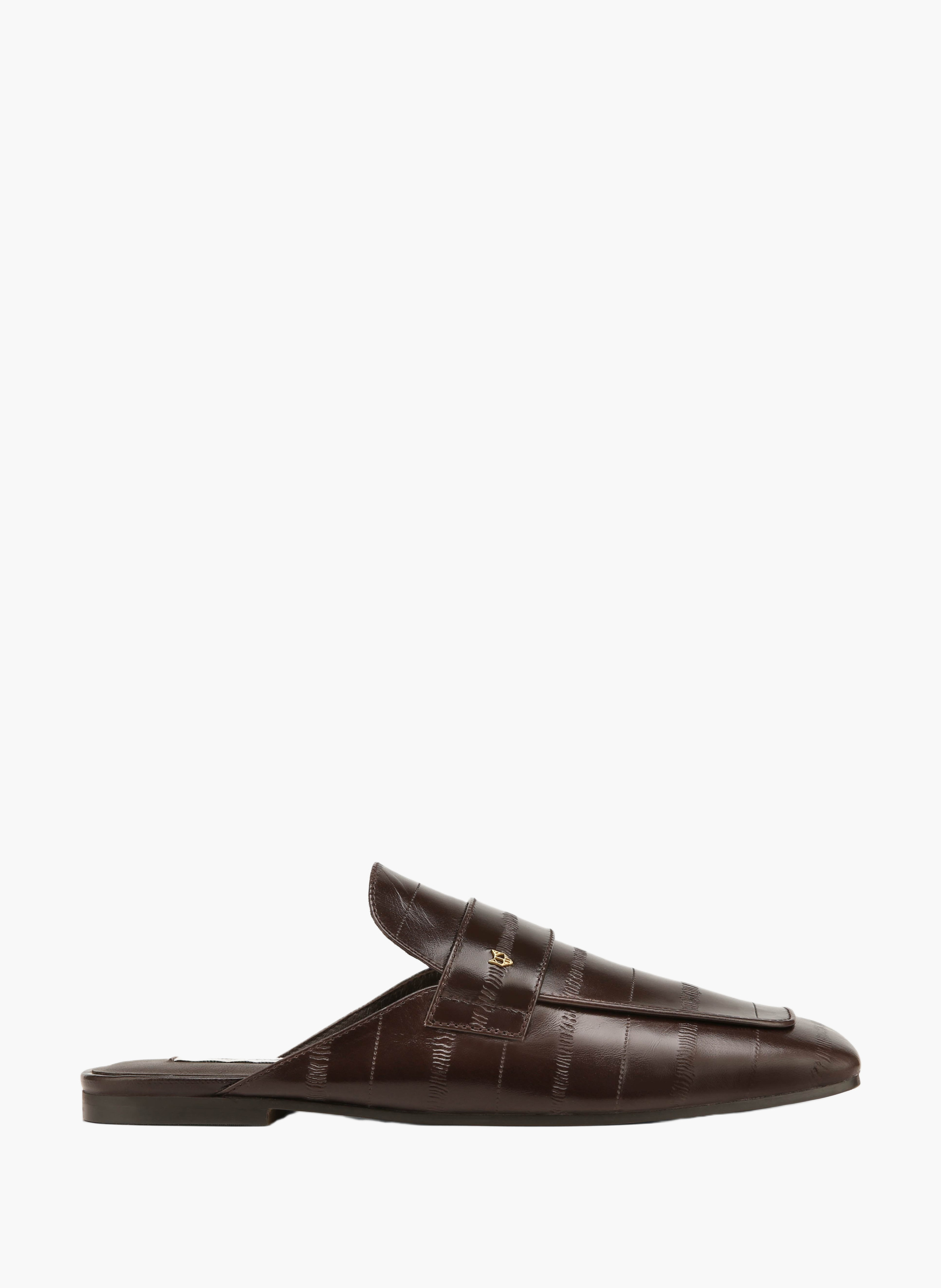 Bridgerton-mocassins van aalvisleer NAKED WOLFE Bruin