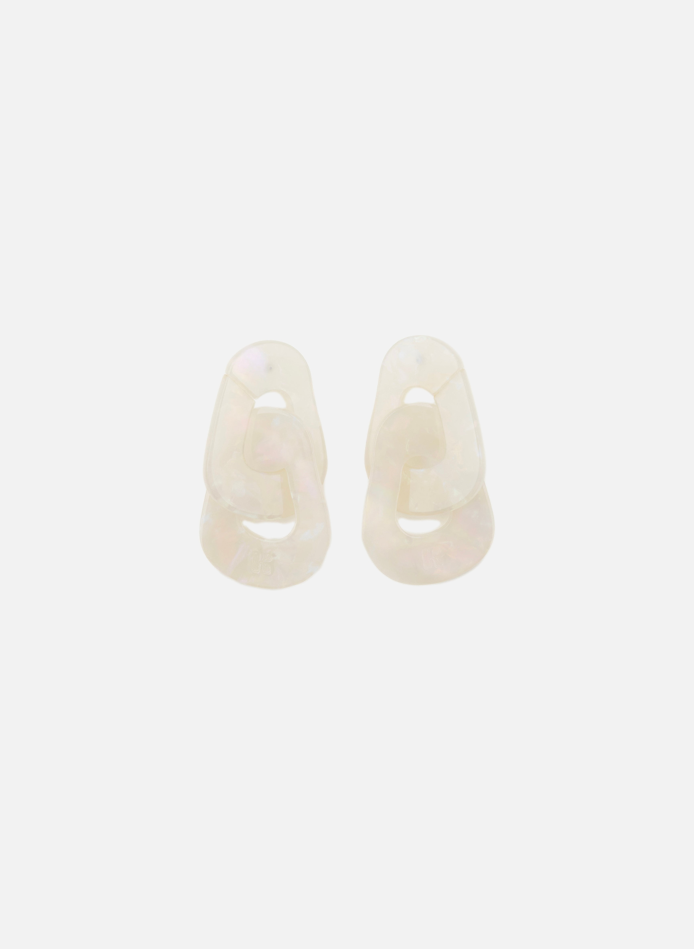 Boucles d'oreilles maillons en acétate de cellulose  Irisée
