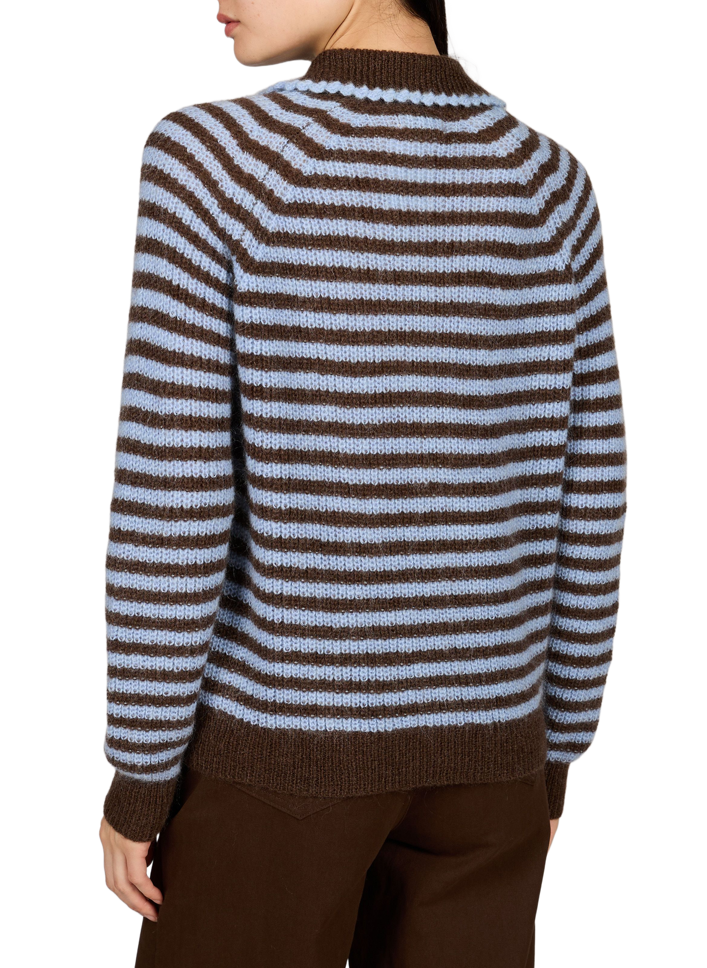Gestreepte polotrui van wolmix GARANCE Blauw