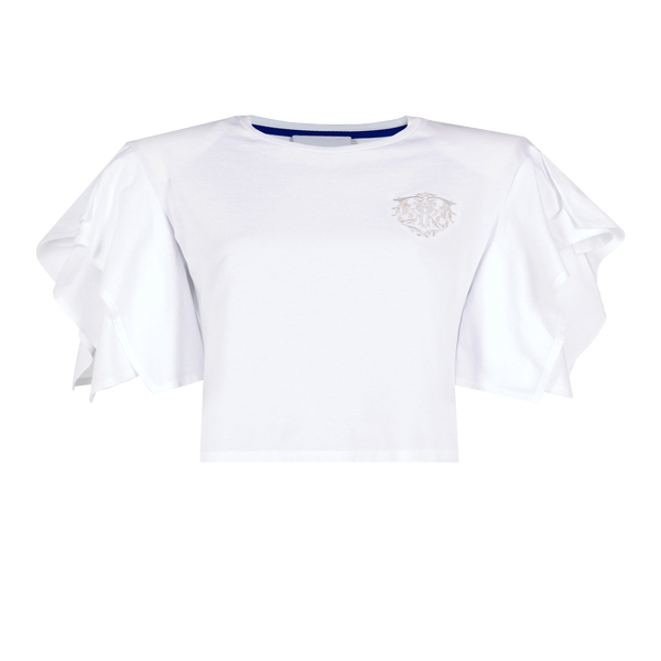 Koché Cotton T-shirt With Puffed Sleeves In White