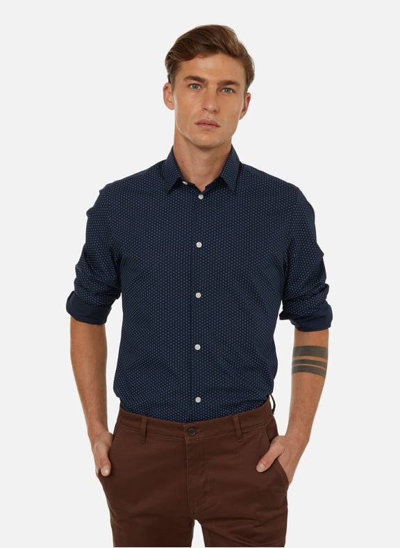 Chemise droite en coton Bleu by AU PRINTEMPS PARIS AU PRINTEMPS PARIS Chemise droite en coton Bleu