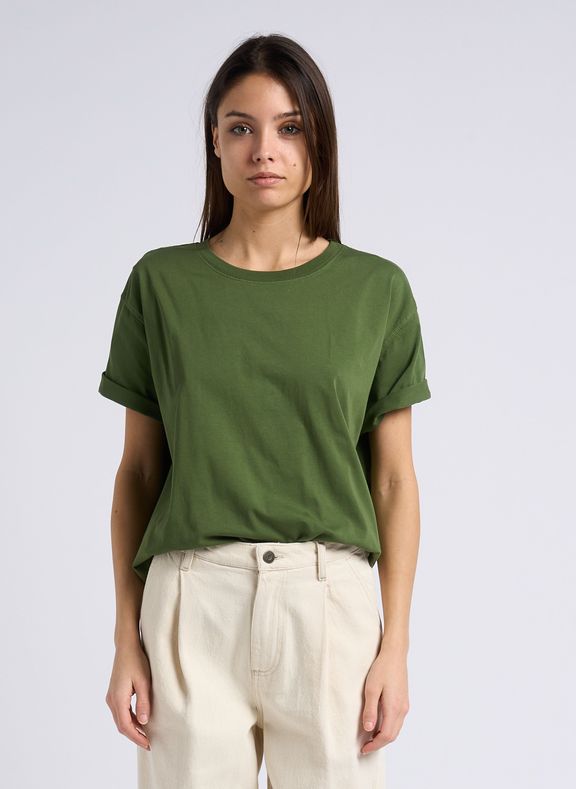 AMERICAN VINTAGE Tee-shirt ample col rond en coton fizvalley Vert