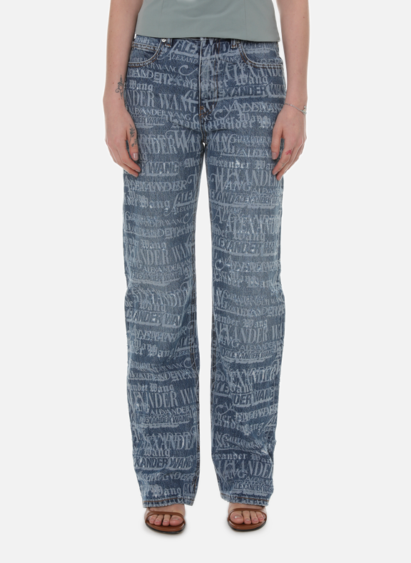 ALEXANDER WANG Straight-leg logo jeans Blue