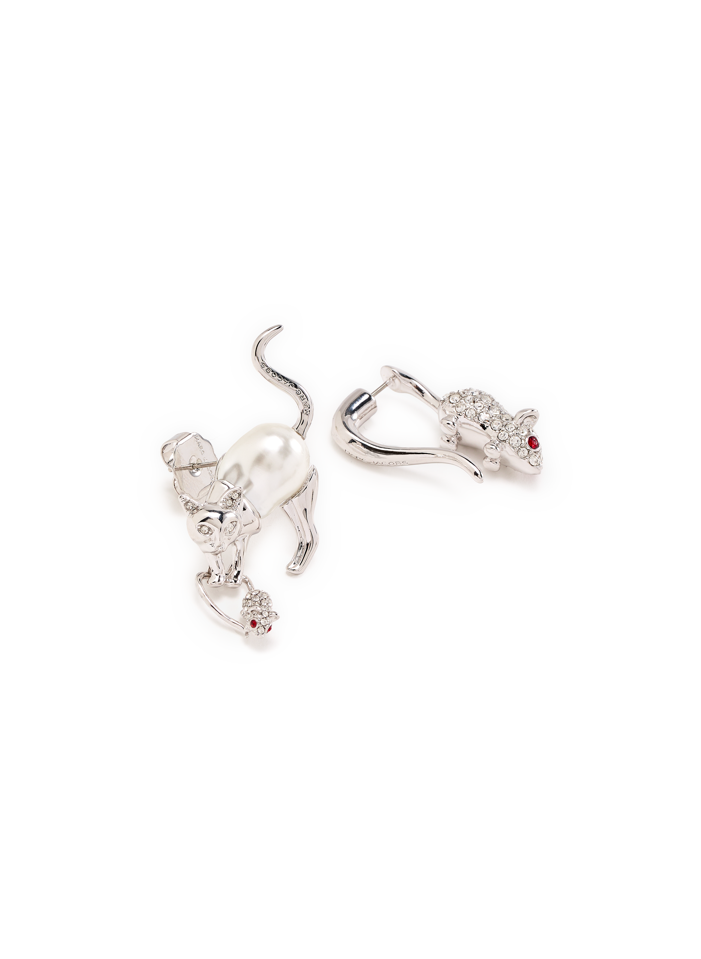 Boucles d'oreille Chat et souris  Argent