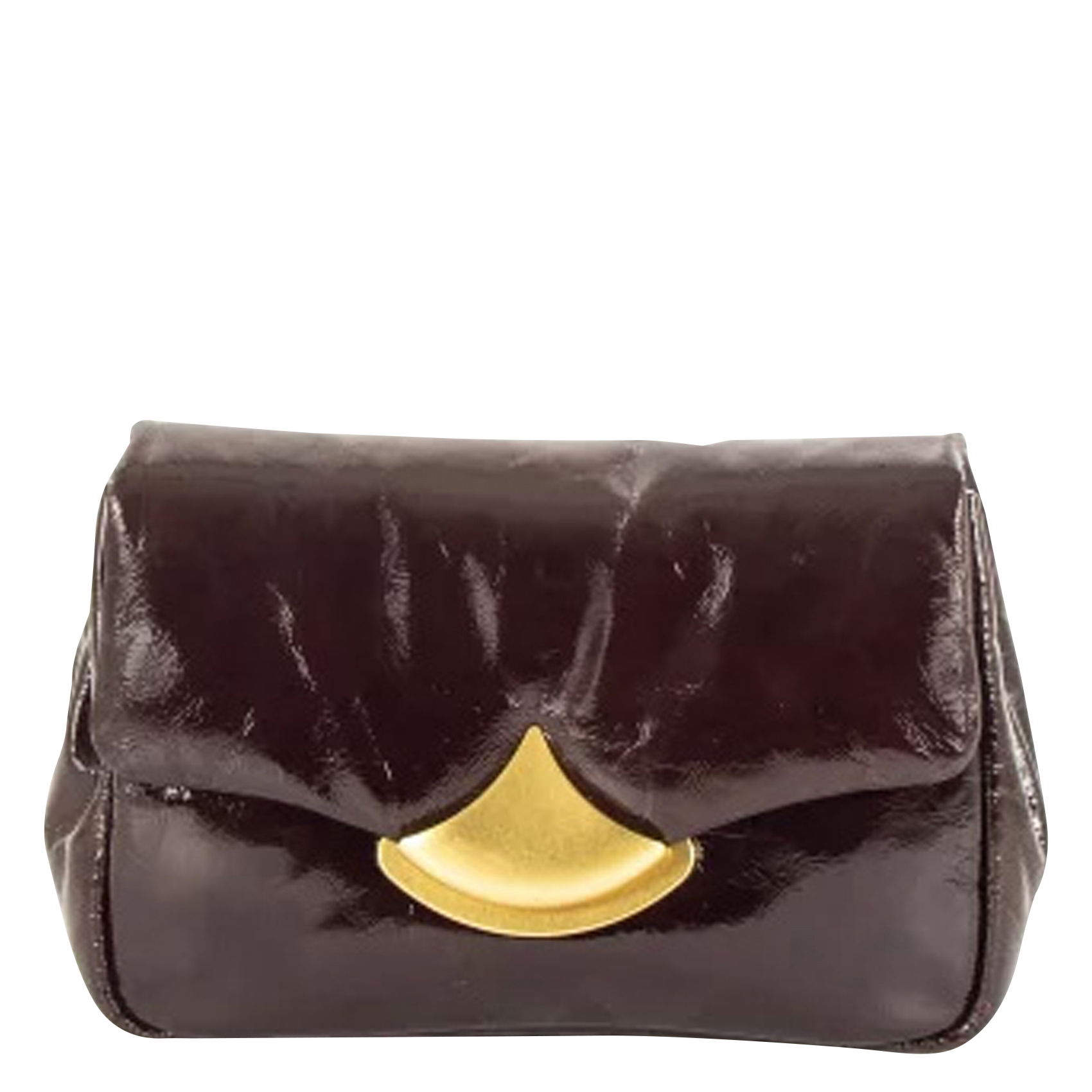 Sac bandoulière en cuir vernis diviluz puffy p  Browny