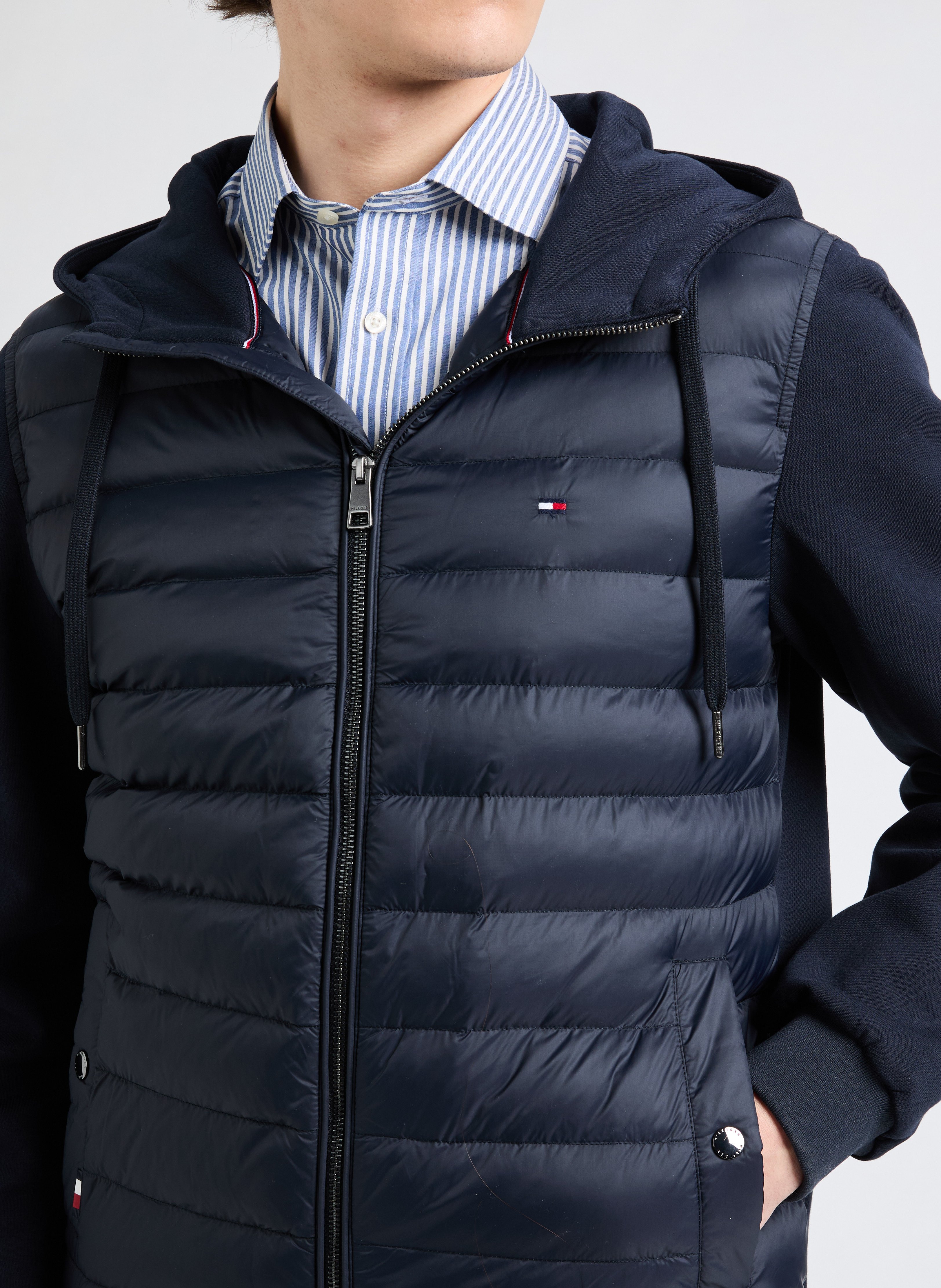 Quilted bi-material jacket TOMMY HILFIGER Blue