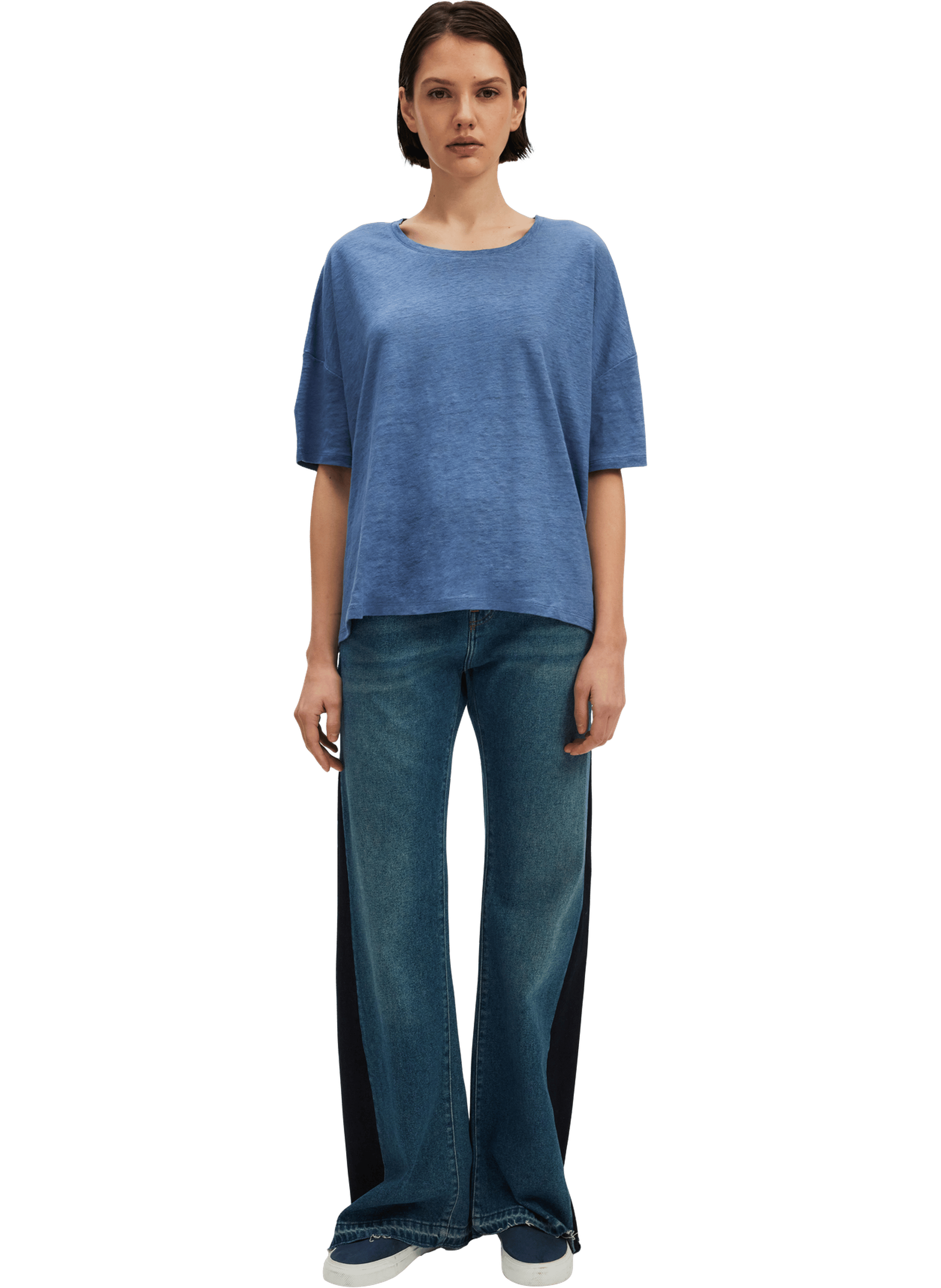 T-shirt oversize en lin - gilliane PABLO Bleu