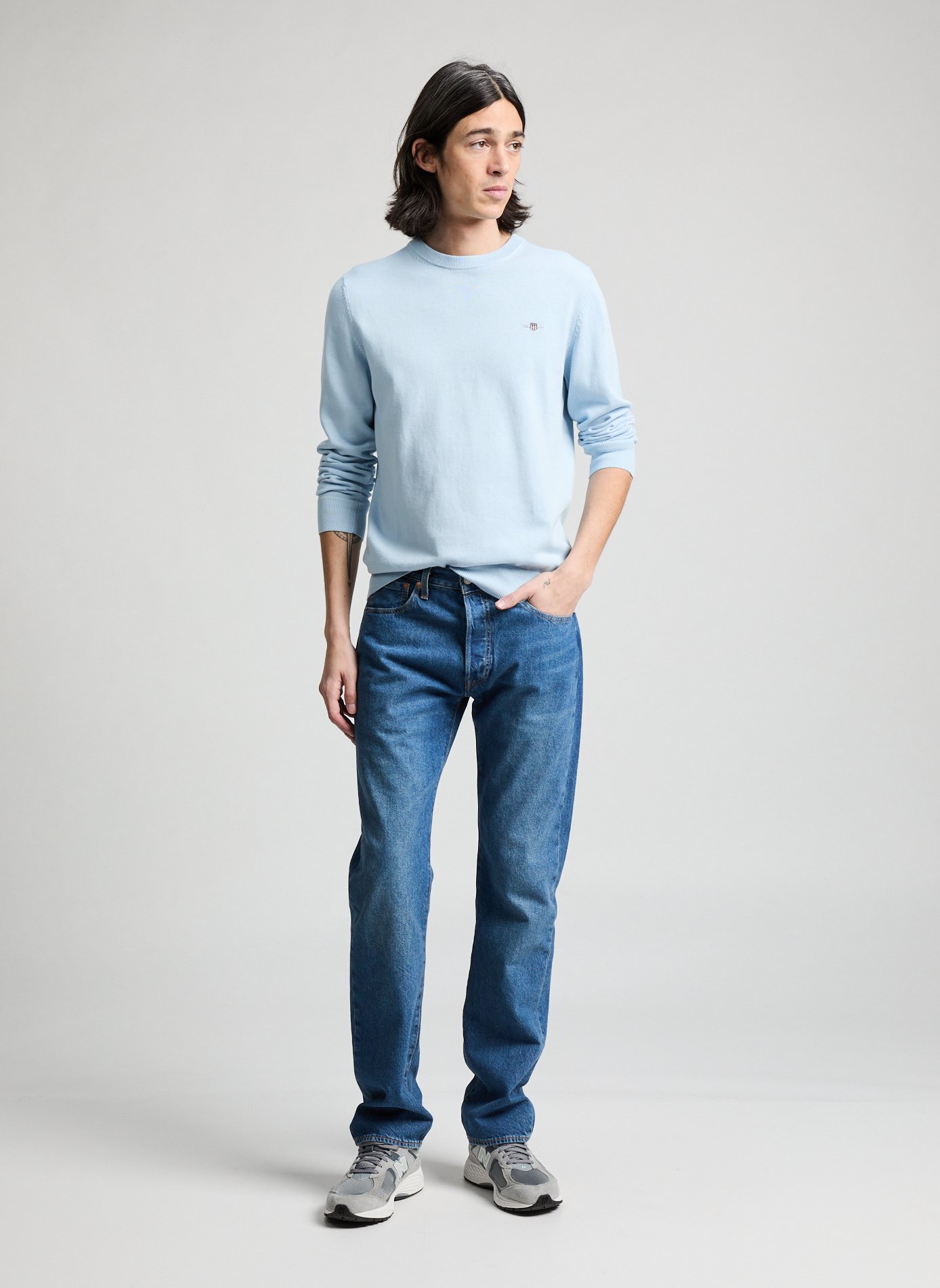 Cotton round neck Sweatshirt GANT Blue