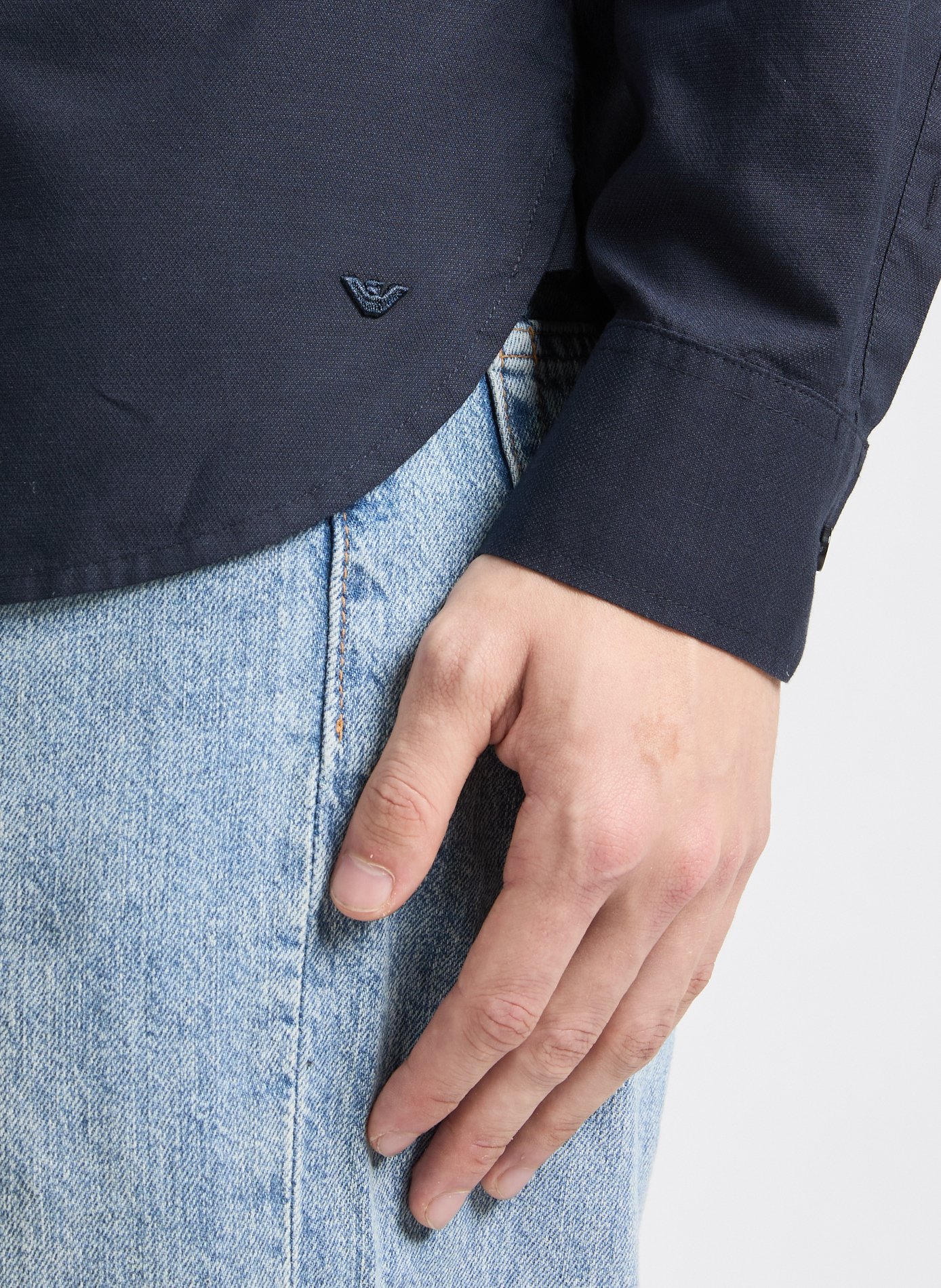 Mao collar shirt EMPORIO ARMANI Blue