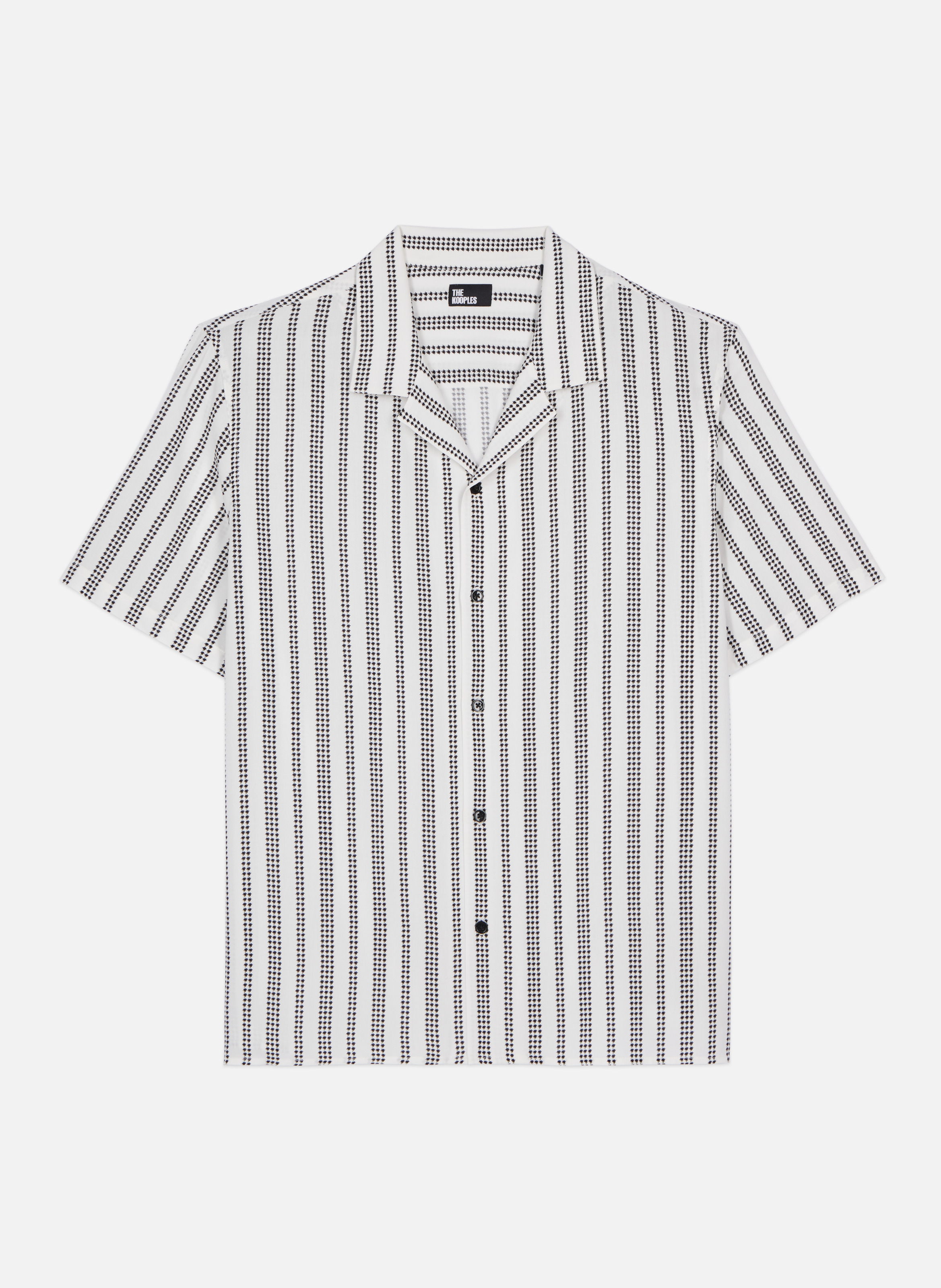 Chemise imprimée à manches courtes Beige