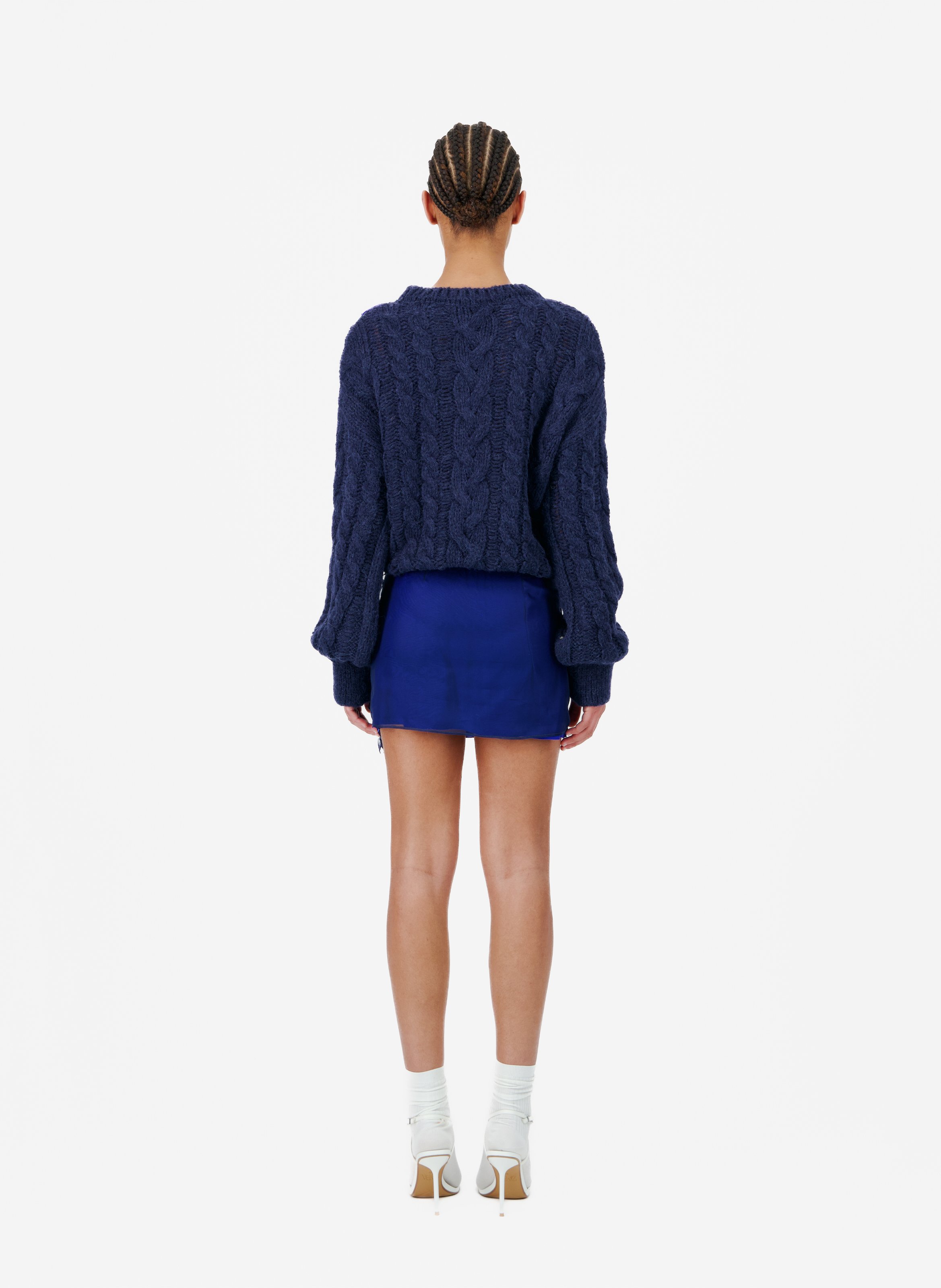 Pull en dentelle tricotée VAILLANT Bleu