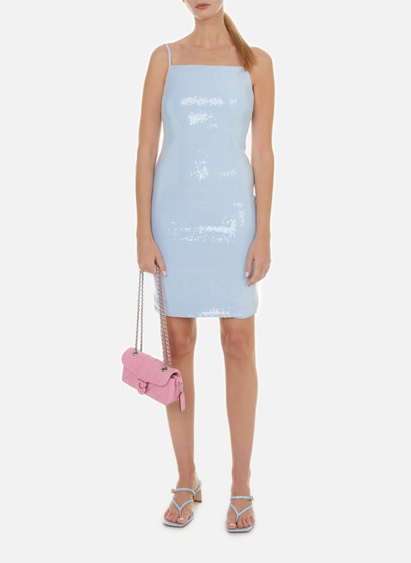 Robe courte à sequins Bleu by ROTATE ROTATE Robe courte à sequins Bleu